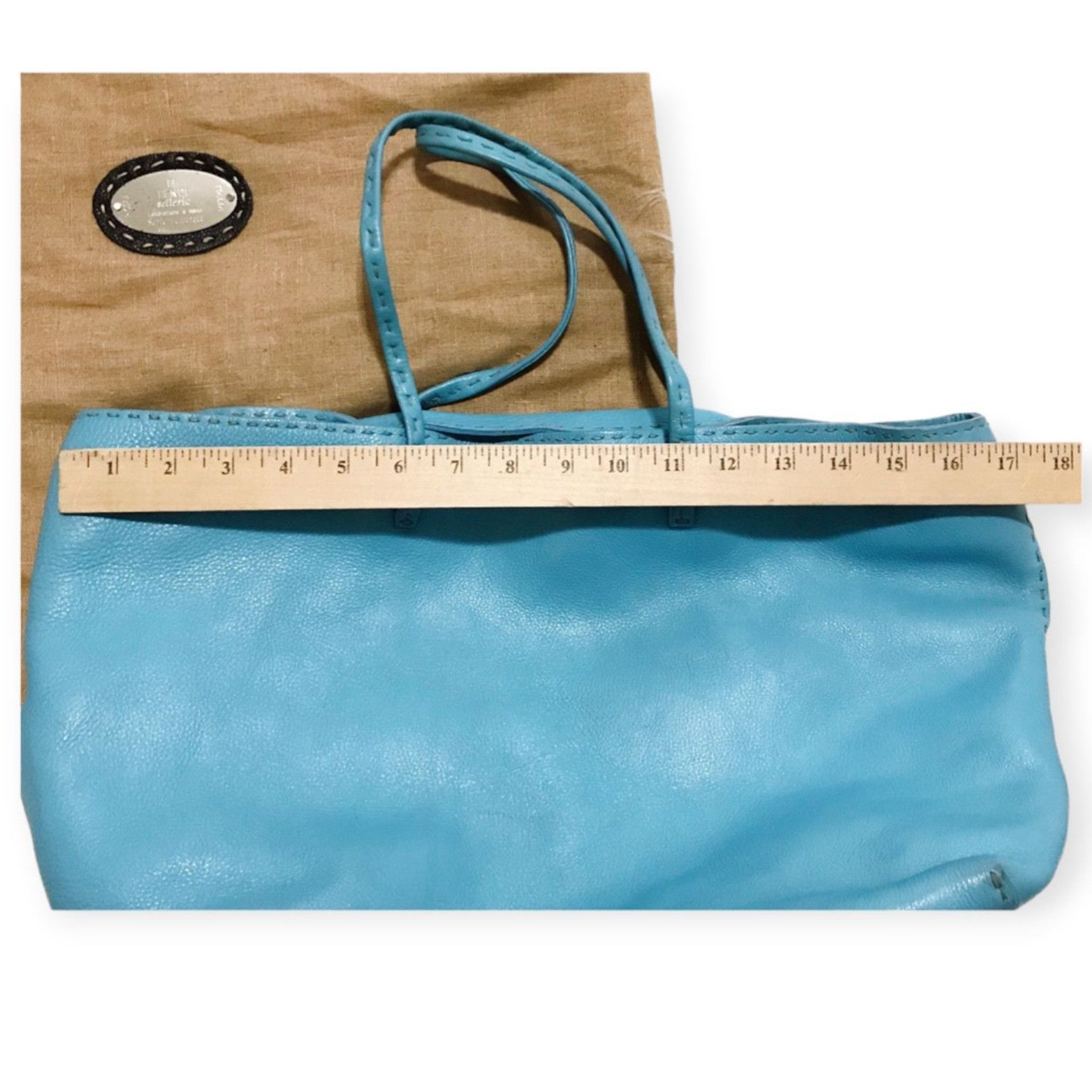 Fendi Fendi Selleria Blue Leather Tote Handcrafted Roll Bag Italy Size ONE SIZE - 11 Thumbnail