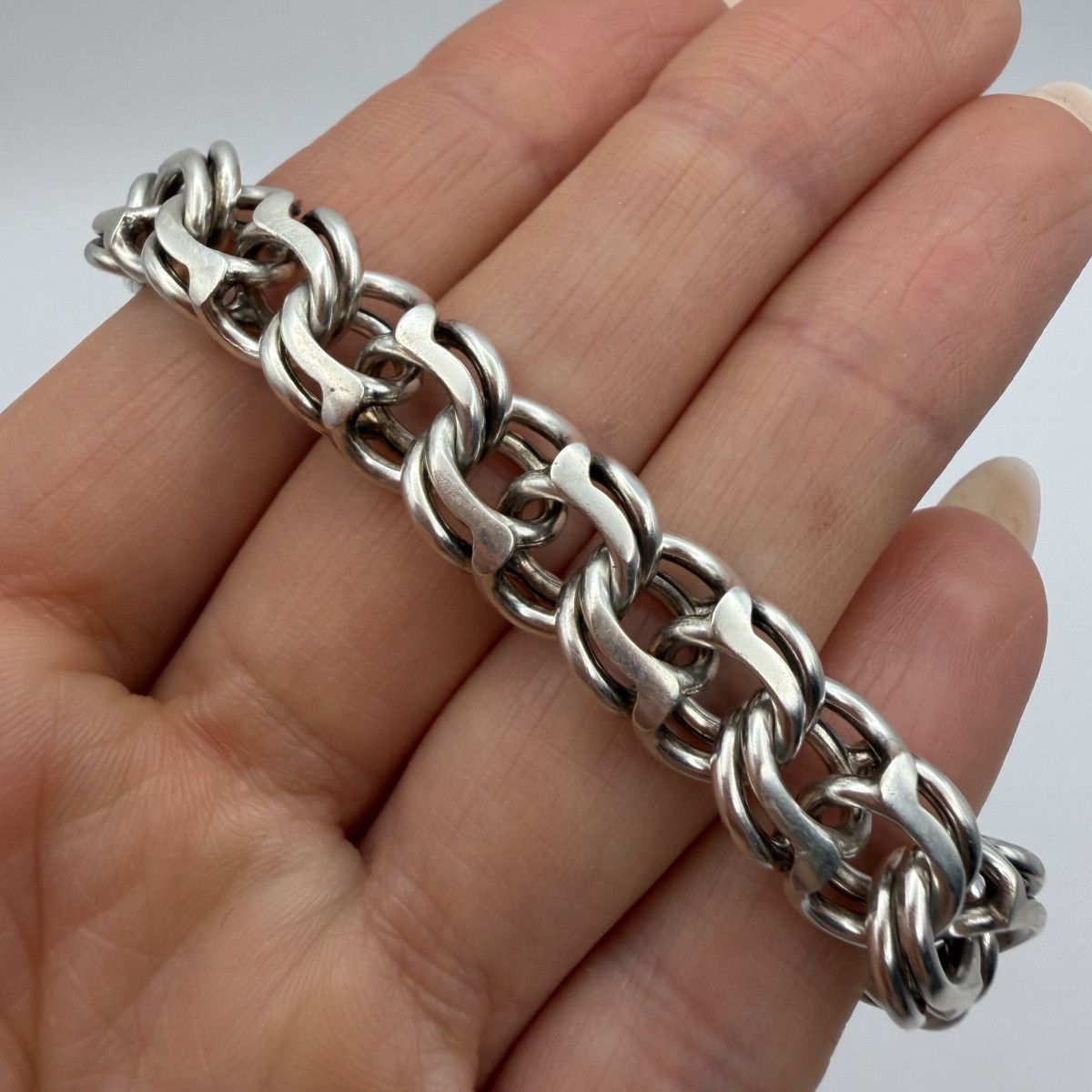 Sterling Silver Vintage Sterling Silver 925 Chain Bismarck Bracelet 35g Size ONE SIZE - 2 Thumbnail
