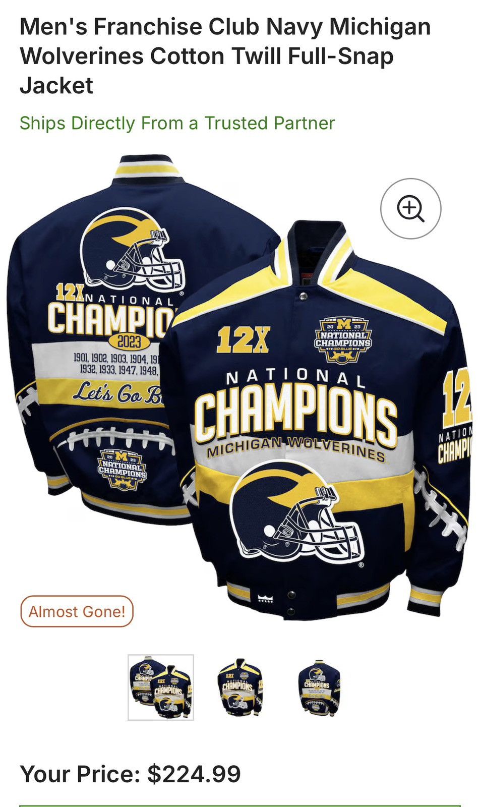 Franchise Club Michigan Wolverines Cotton Twill