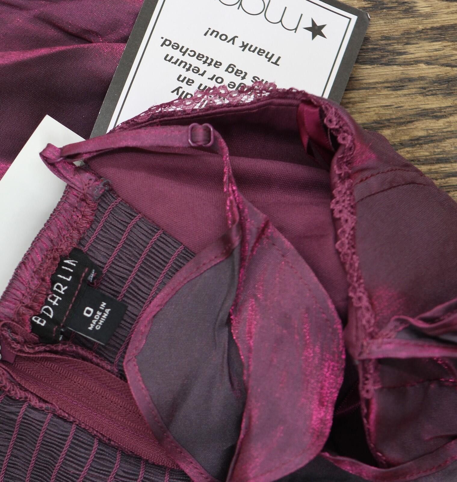 Other Nwt B. Darlin Corset Sleeve Fit Flare Dress K43au17 Berry 0 Size XS / US 0-2 / IT 36-38 - 4 Thumbnail
