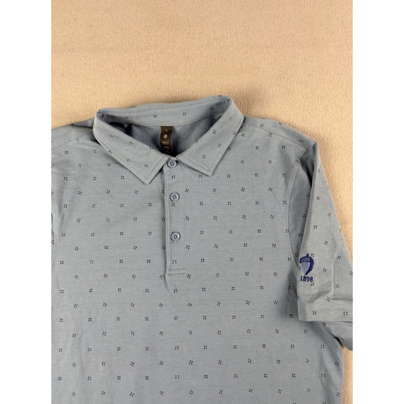Lululemon Lululemon Polo Shirt Men S Short Sleeve Blue Print Golf Regular Size S Size US S / EU 44-46 / 1 - 2 Thumbnail