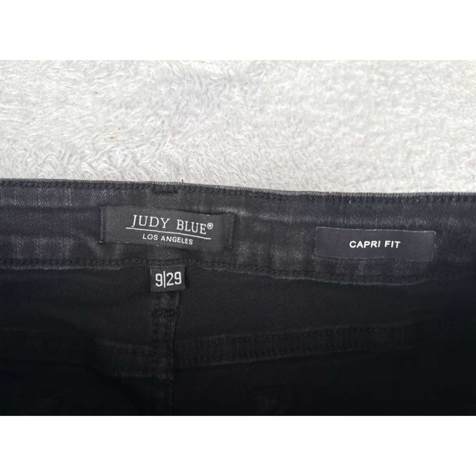 Vintage Judy Blue Jeans Capri Crop Mid Rise 30x19 Black Denim Cotton Blend 9 Juniors Size 30" / US 8 / IT 44 - 6 Thumbnail
