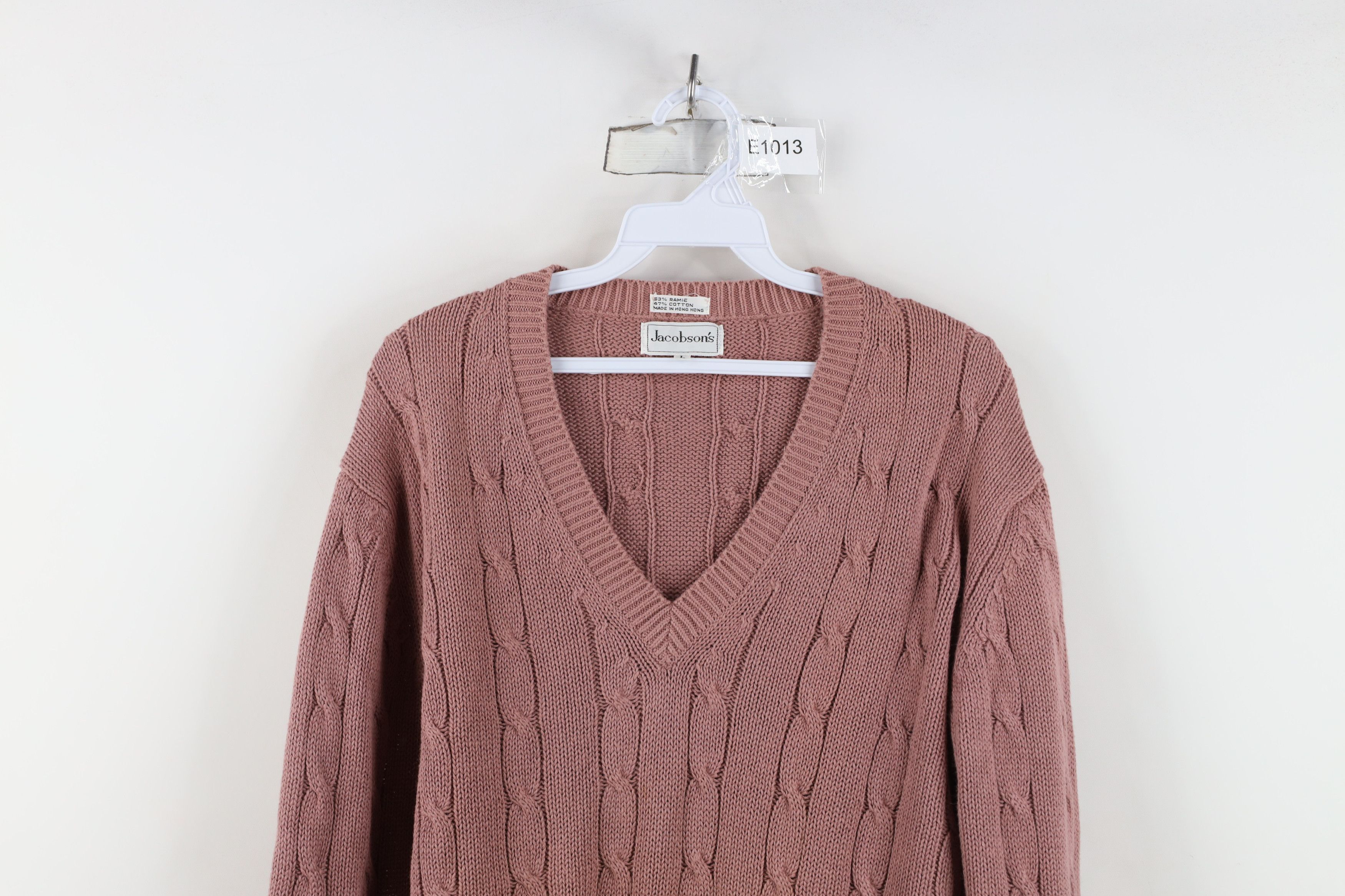 Vintage Vintage 80s 90s Dapper Cable Ribbed Knit V-Neck Sweater Size US L / EU 52-54 / 3 - 2 Thumbnail