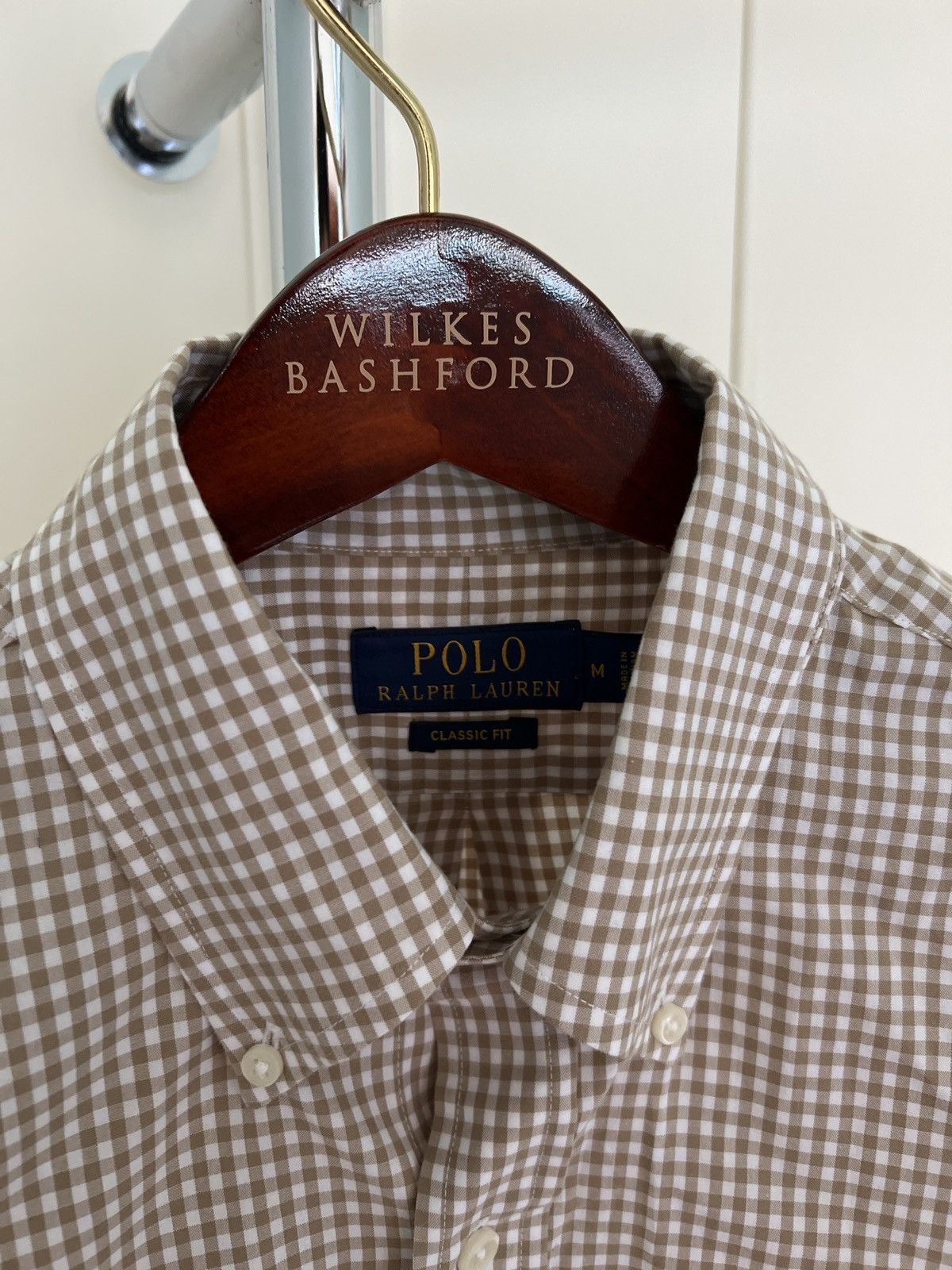 Polo Ralph Lauren Brown-White Checkerboard Button Down Size US M / EU 48-50 / 2 - 2 Thumbnail