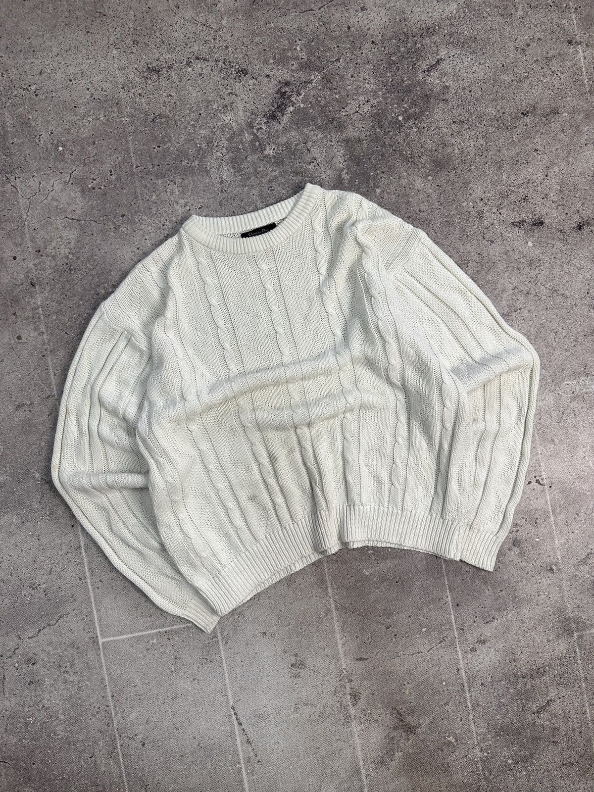 Christian Dior Monsieur × Vintage Vintage sweater Christian Dior knit stripped distressed fade Size US L / EU 52-54 / 3 - 5 Thumbnail