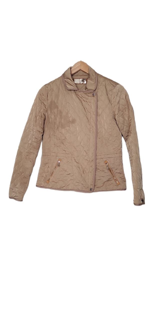 Massimo Dutti Massimo Dutti Women Beige Quilted Texture Jacket Coat ...