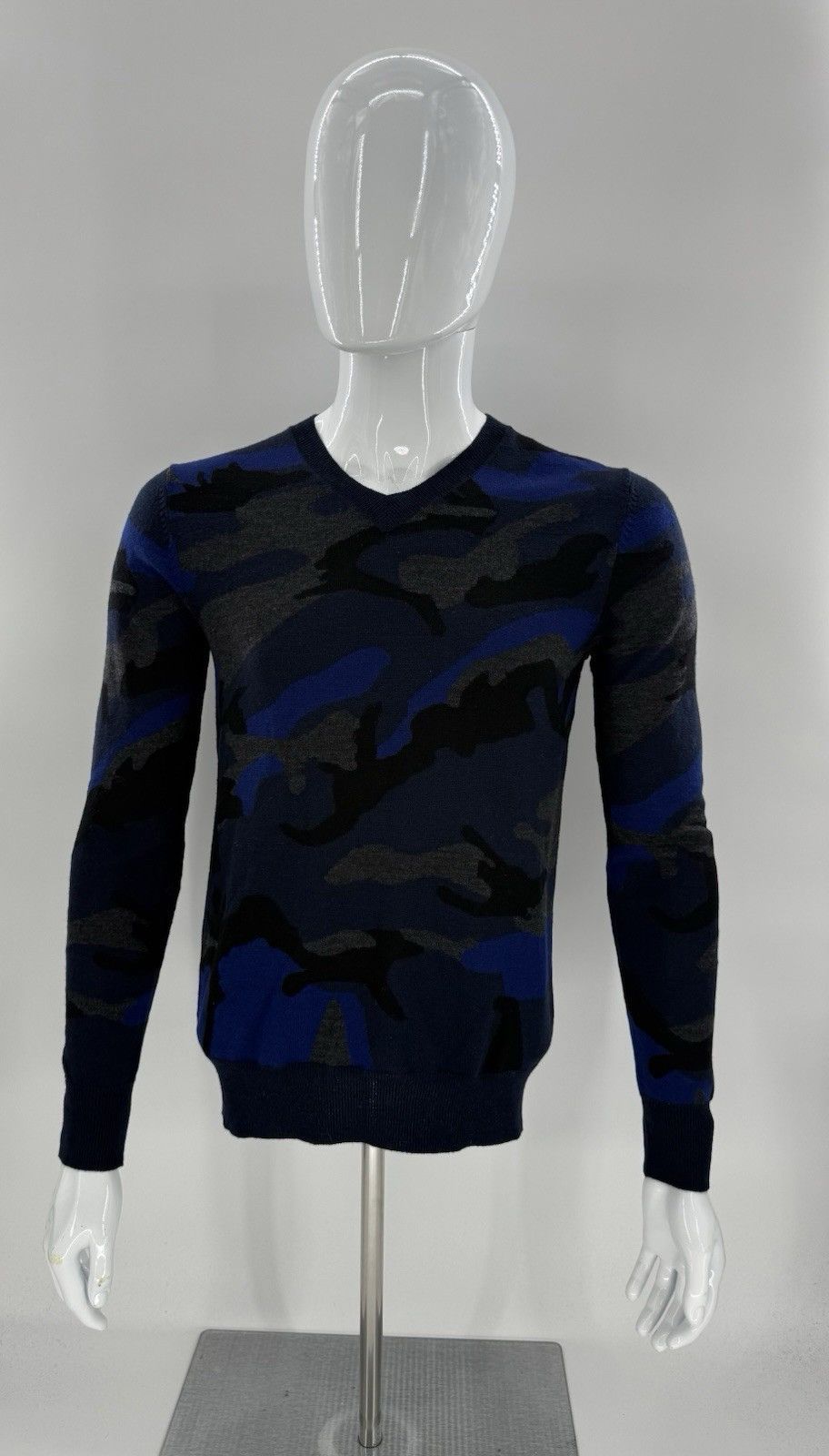 Valentino Valentino Sweater Blue Camo Pullover Men’s Size S Size US S / EU 44-46 / 1 - 1 Thumbnail