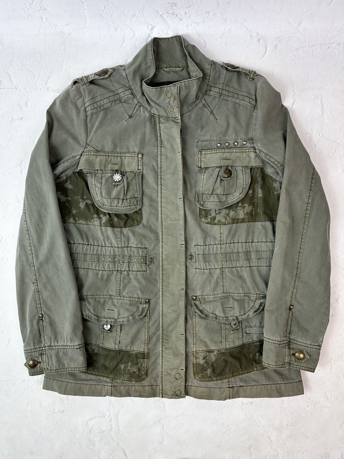 Vintage Vintage Military Khaki Long Sleeve Women’s Jacket Size XXL / US 16-18 / IT 52-54 - 2 Thumbnail