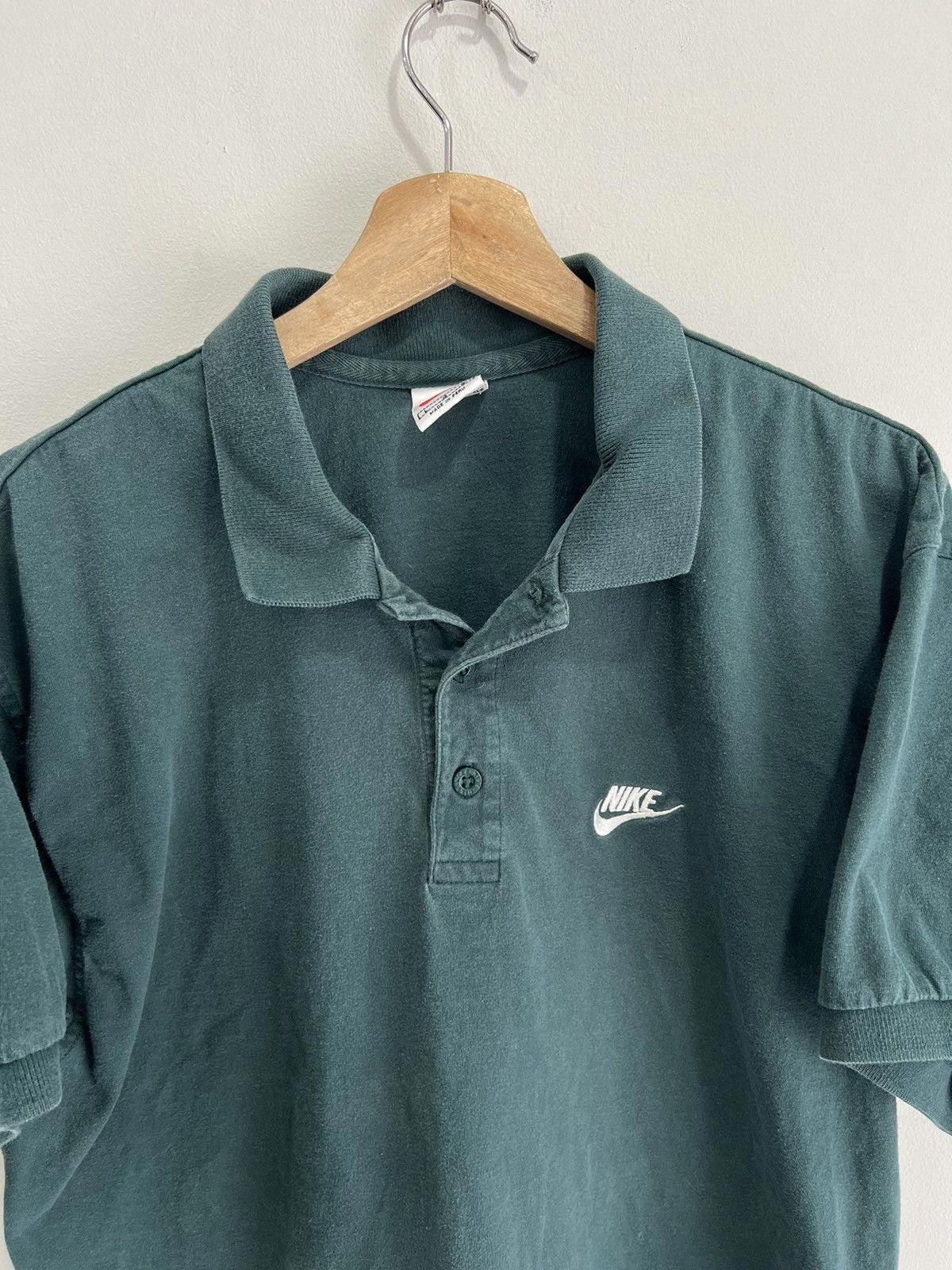 Nike Vintage Nike Forest Green Polo Shirt swoosh check Size US L / EU 52-54 / 3 - 2 Thumbnail