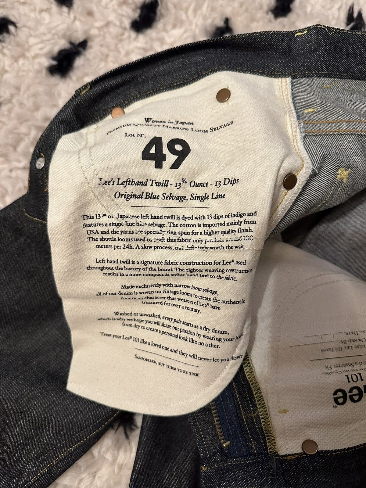 Lee LEE 101Z Size 28 Lefthand twill 13 3/4 selvedge Size US 28 / EU 44 - 2 Thumbnail
