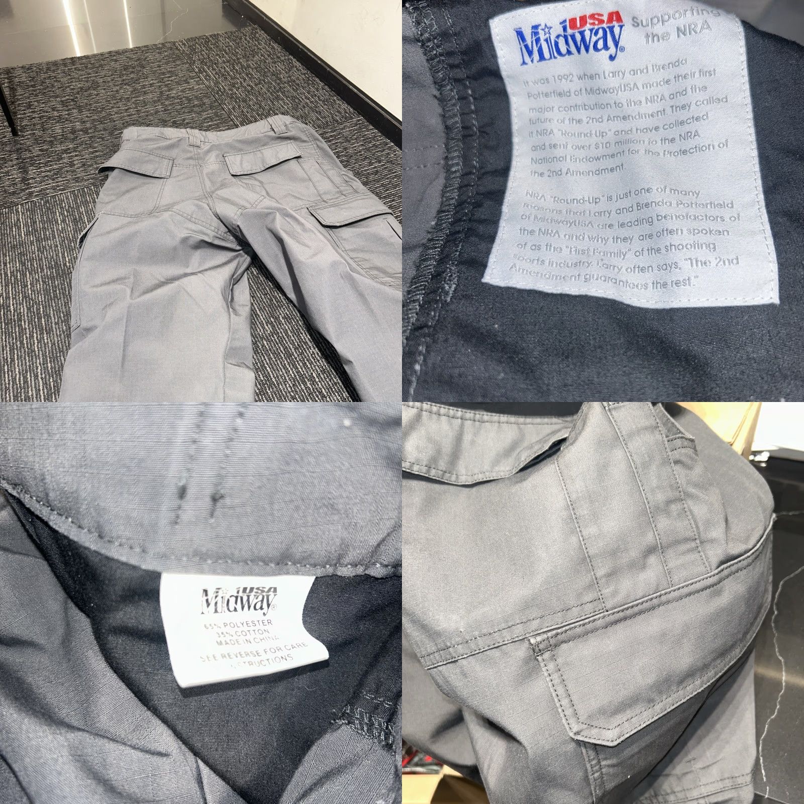Vintage Midway USA Cargo Pants Mens 40x30 Gray Straight Belt Loops Pockets 65% Polyester 35% Cotton Cargo Pocket Workwear Casual Travel Size US 40 / EU 56 - 8 Thumbnail