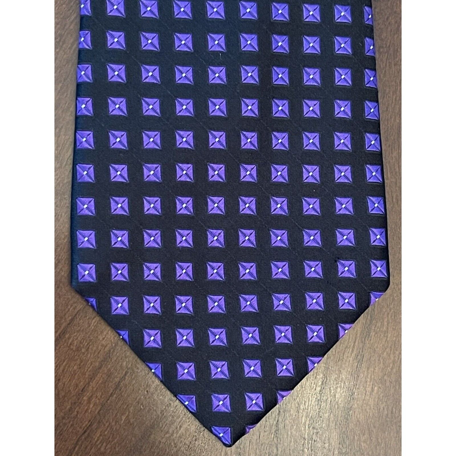 Sean John Sean John Black Purple 100% Silk Mens Neck Tie Made In China Size ONE SIZE - 1 Thumbnail