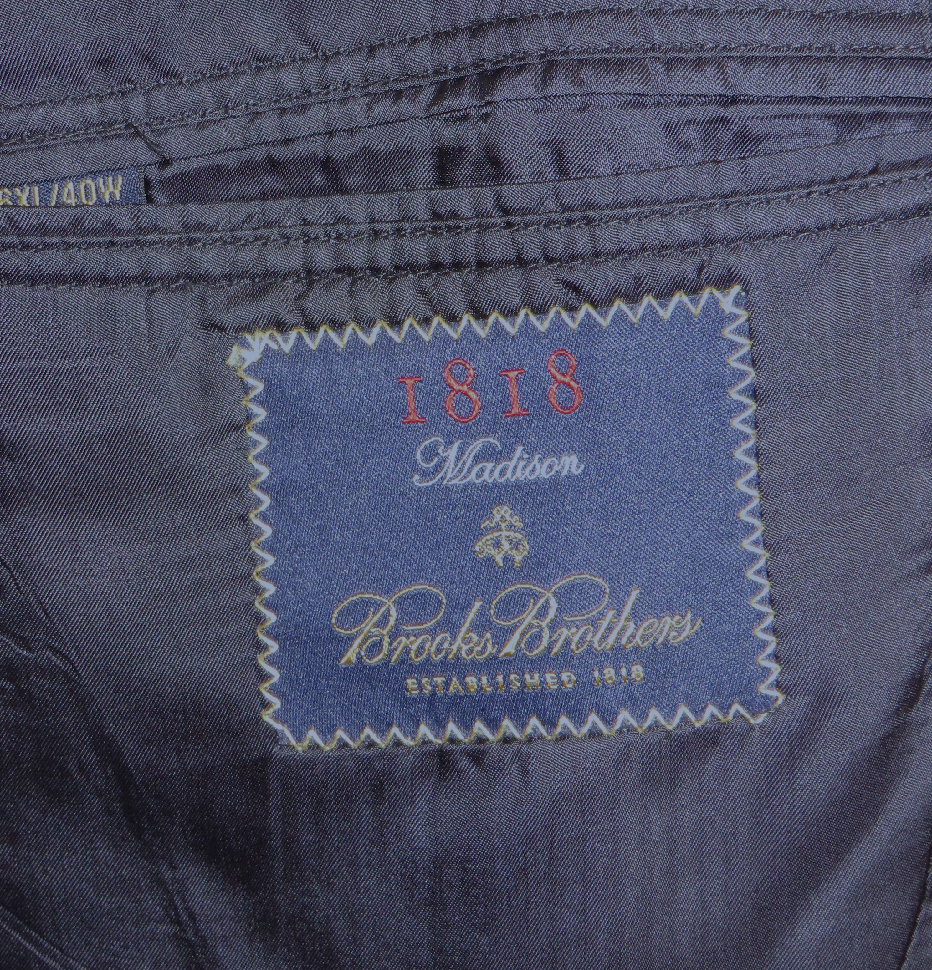 Brooks Brothers 1818 Madison x Southwick Solid Navy Two Button Suit 46XL Size 46L - 17 Thumbnail
