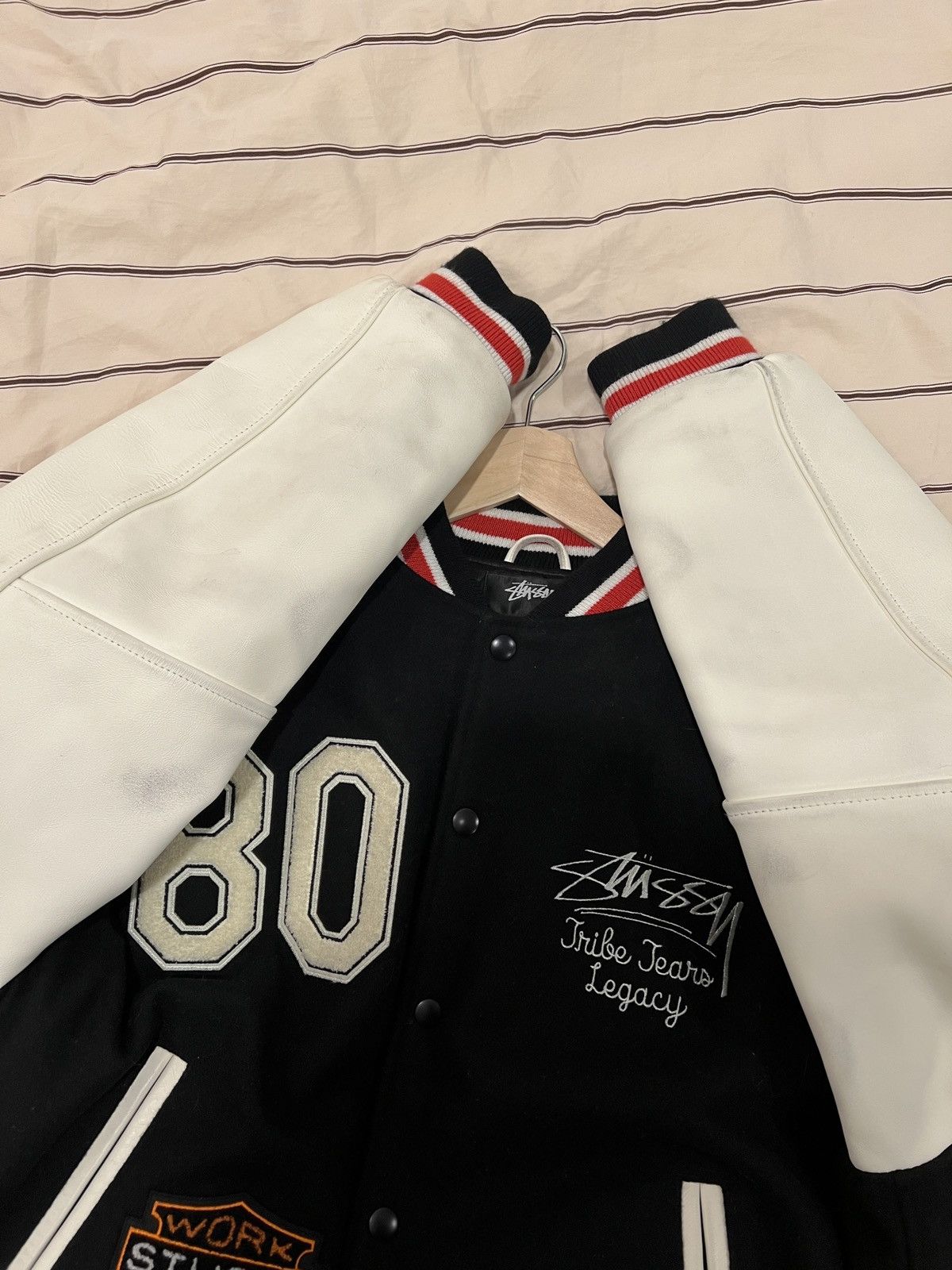DENIM TEARS × Our Legacy × Stussy 2021 Stüssy x Our Legacy x Denim Tears Varsity Jacket Size US L / EU 52-54 / 3 - 7 Thumbnail