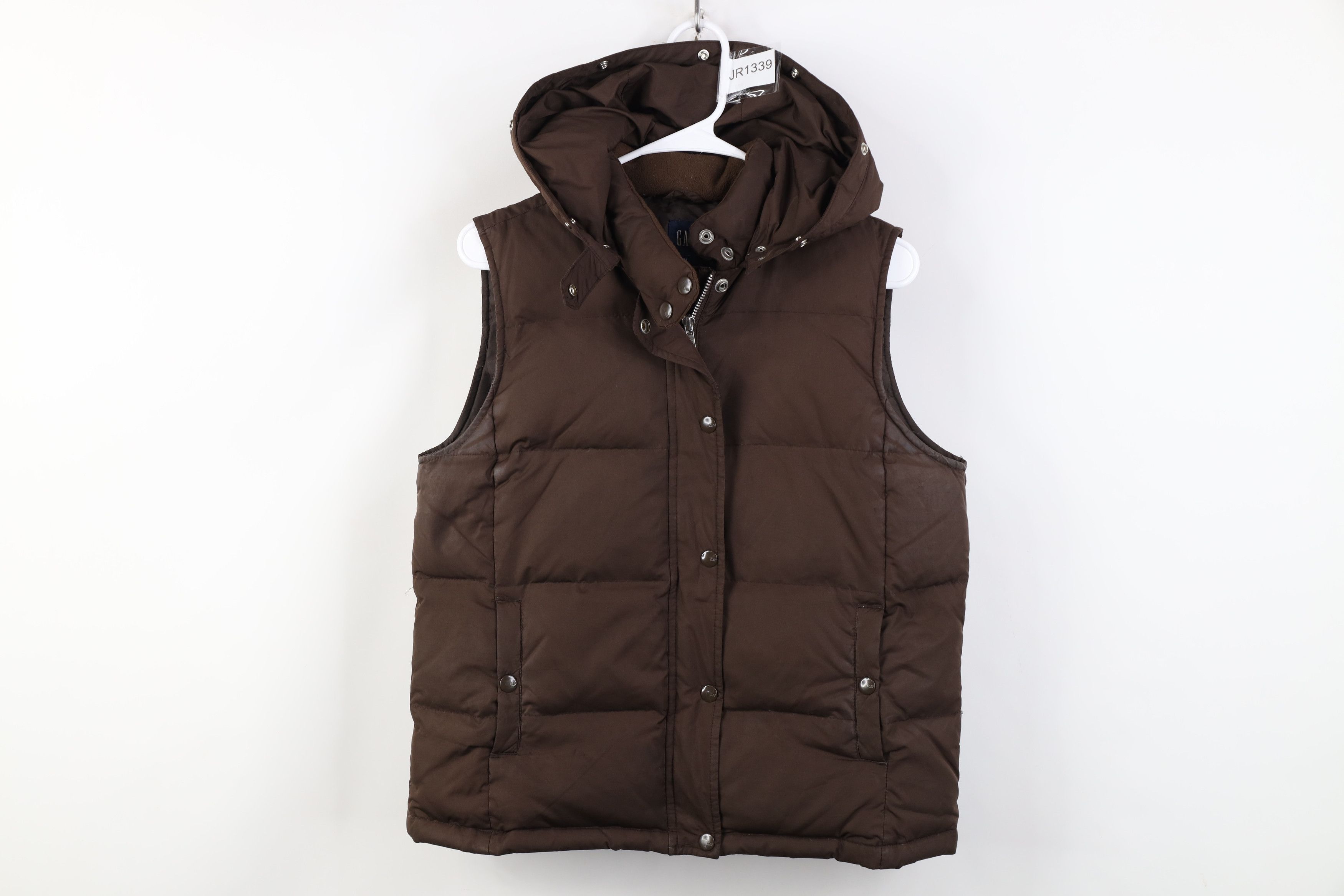 Gap Vintage Y2K Gap Duck Down Hooded Puffer Vest Jacket Brown Size M / US 6-8 / IT 42-44 - 1 Thumbnail