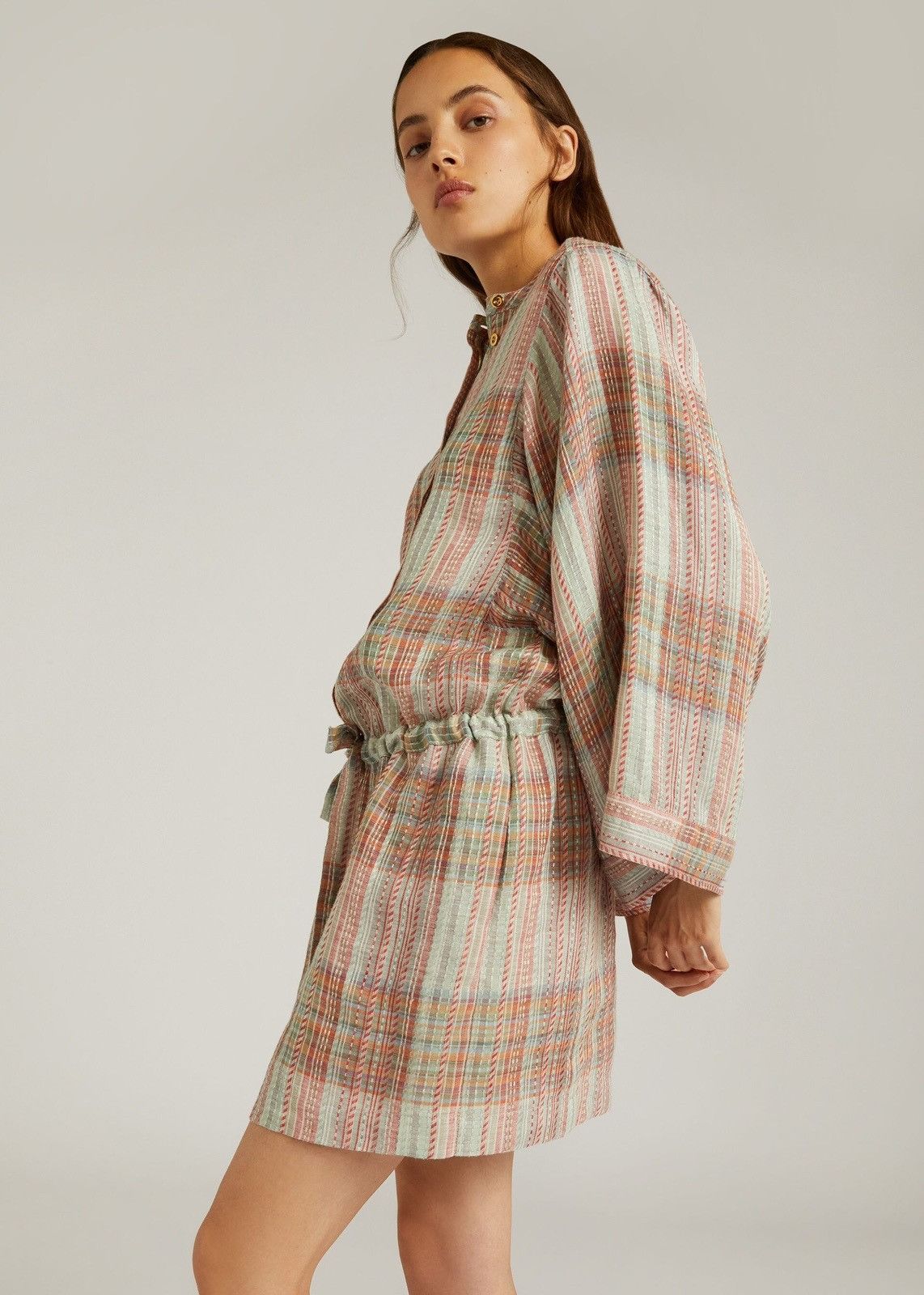 Loro Piana o1srvl11e0824 Anabel Stripe Mini Dress in Multicolor Size XL / US 12-14 / IT 48-50 - 5 Thumbnail
