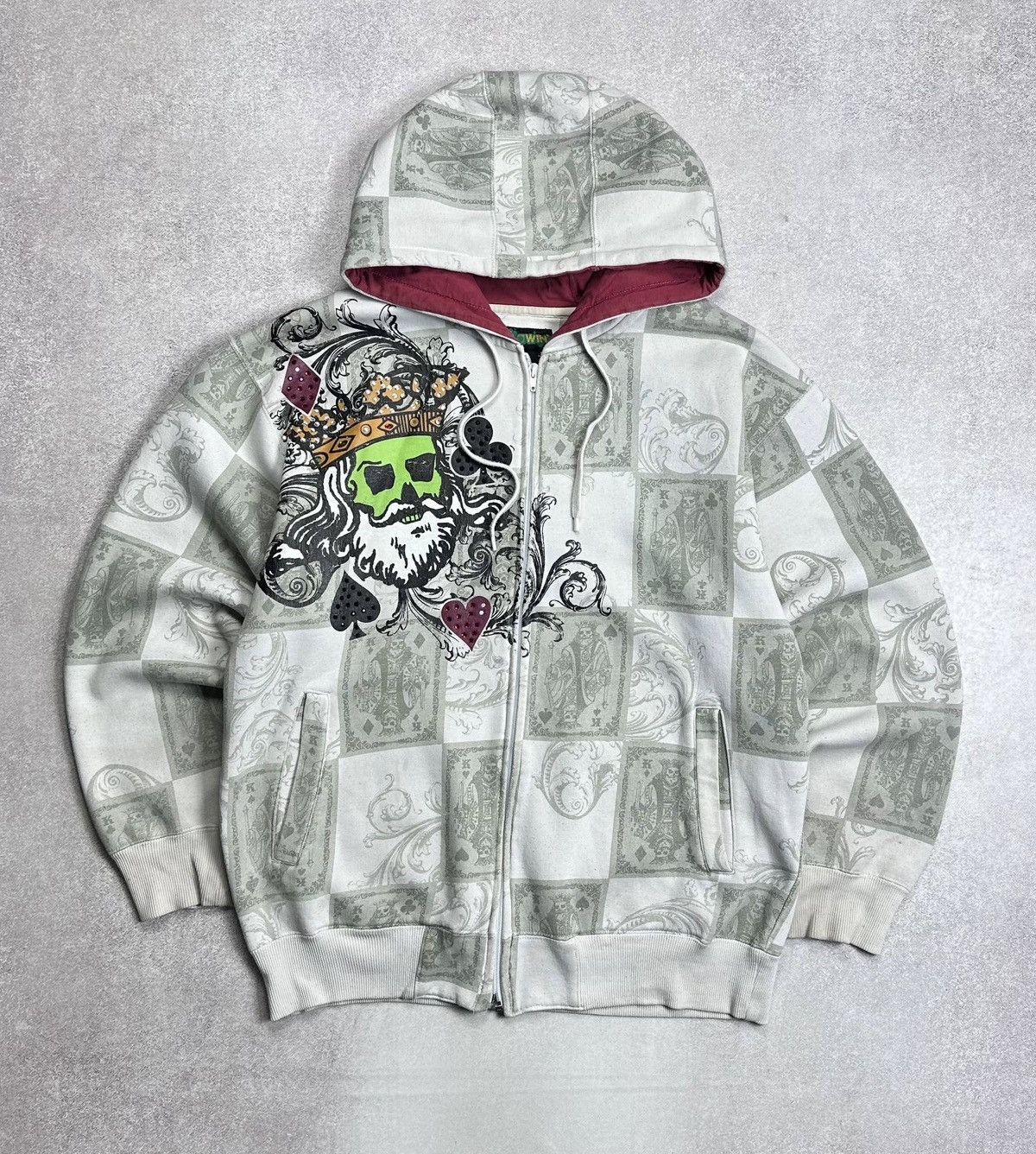 Ed Hardy × Ken Carson Ed Hardy Ken Carson Rhinestone Zip-Up Hoodie