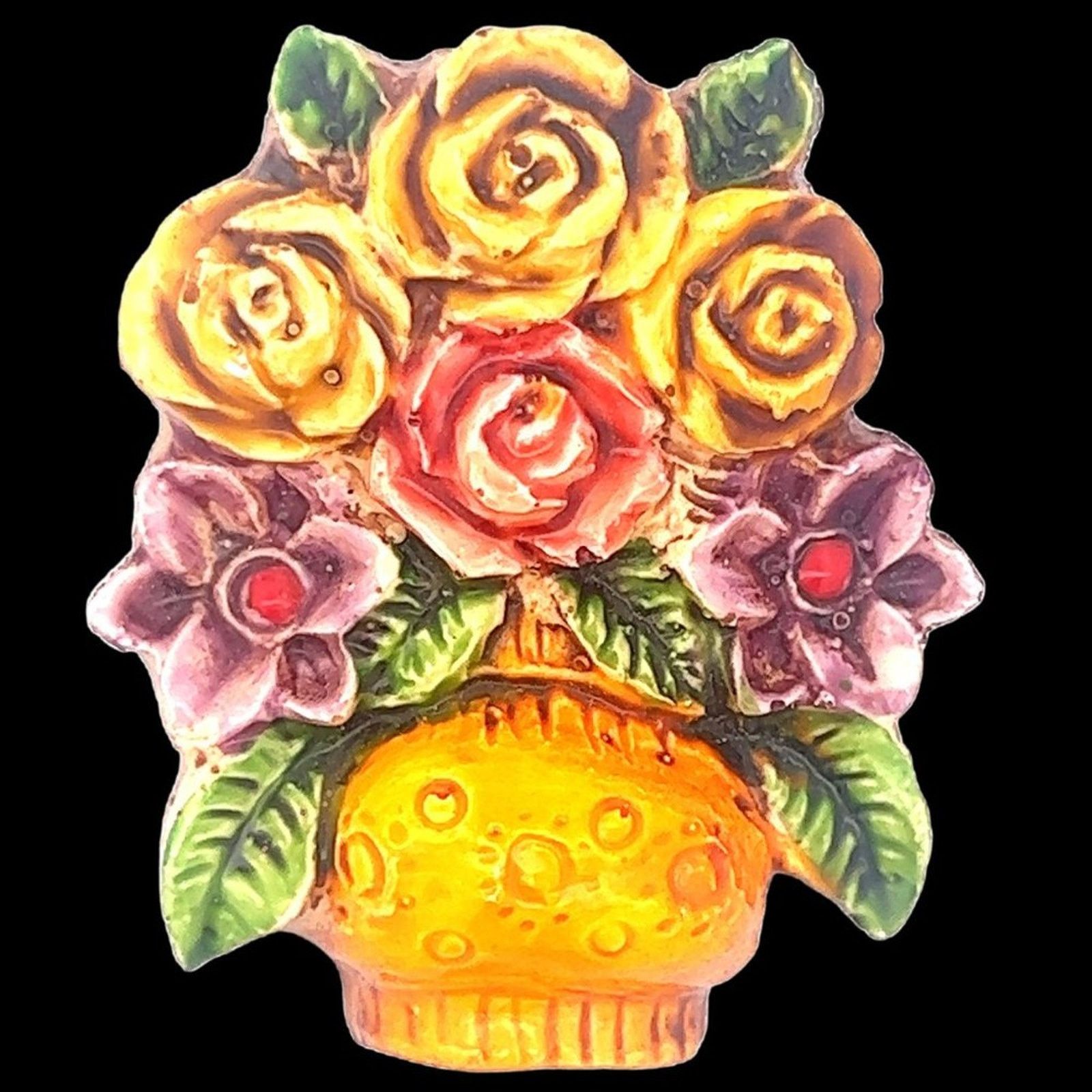 & Other Stories Vintage West German Floral Carved Hand-Painted Flower Brooch Size ONE SIZE - 1 Thumbnail