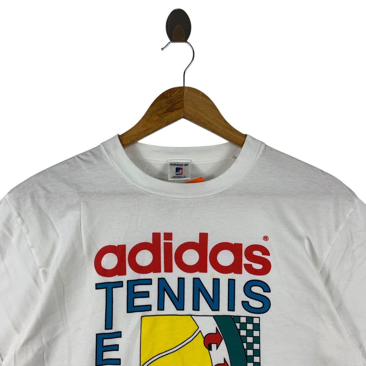 Adidas Vintage 90s ADIDAS tennis white tee shirt Size US L / EU 52-54 / 3 - 2 Thumbnail