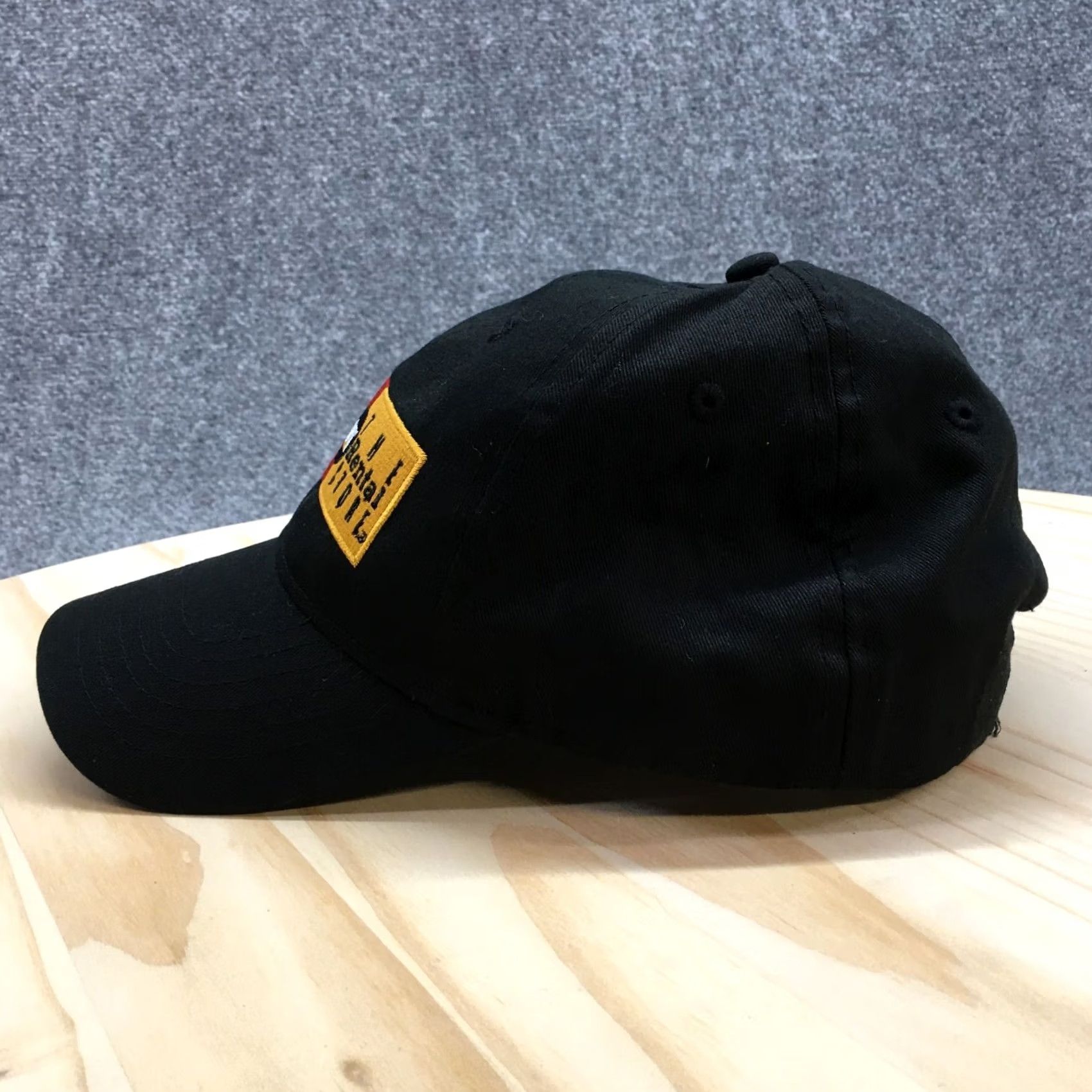 Vintage CAT Baseball Cap Hat Mens One Size Black Cotton Embroidered Logo Basic Size ONE SIZE - 5 Thumbnail