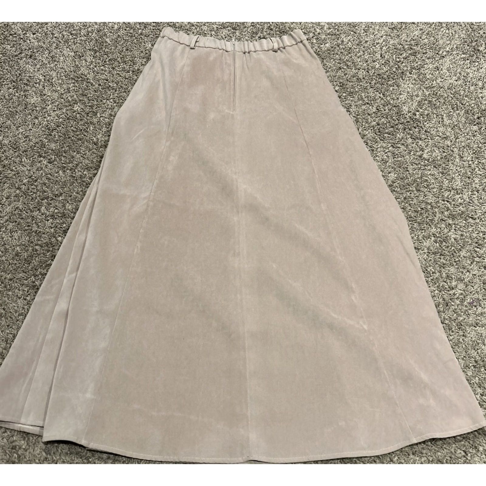 Vintage Vintage Lucille Skirt Women’s M Khaki Velvet Feel Flare Polyester A36 Size 32" / US 10 / IT 46 - 5 Thumbnail