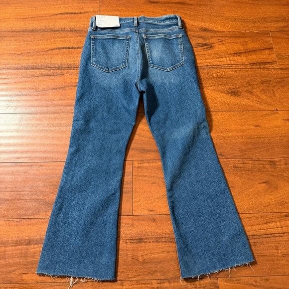 Loft LOFT The Kick Crop High Rise Blue Flare Jeans Sz 28 Size 28" / US 6 / IT 42 - 1 Thumbnail