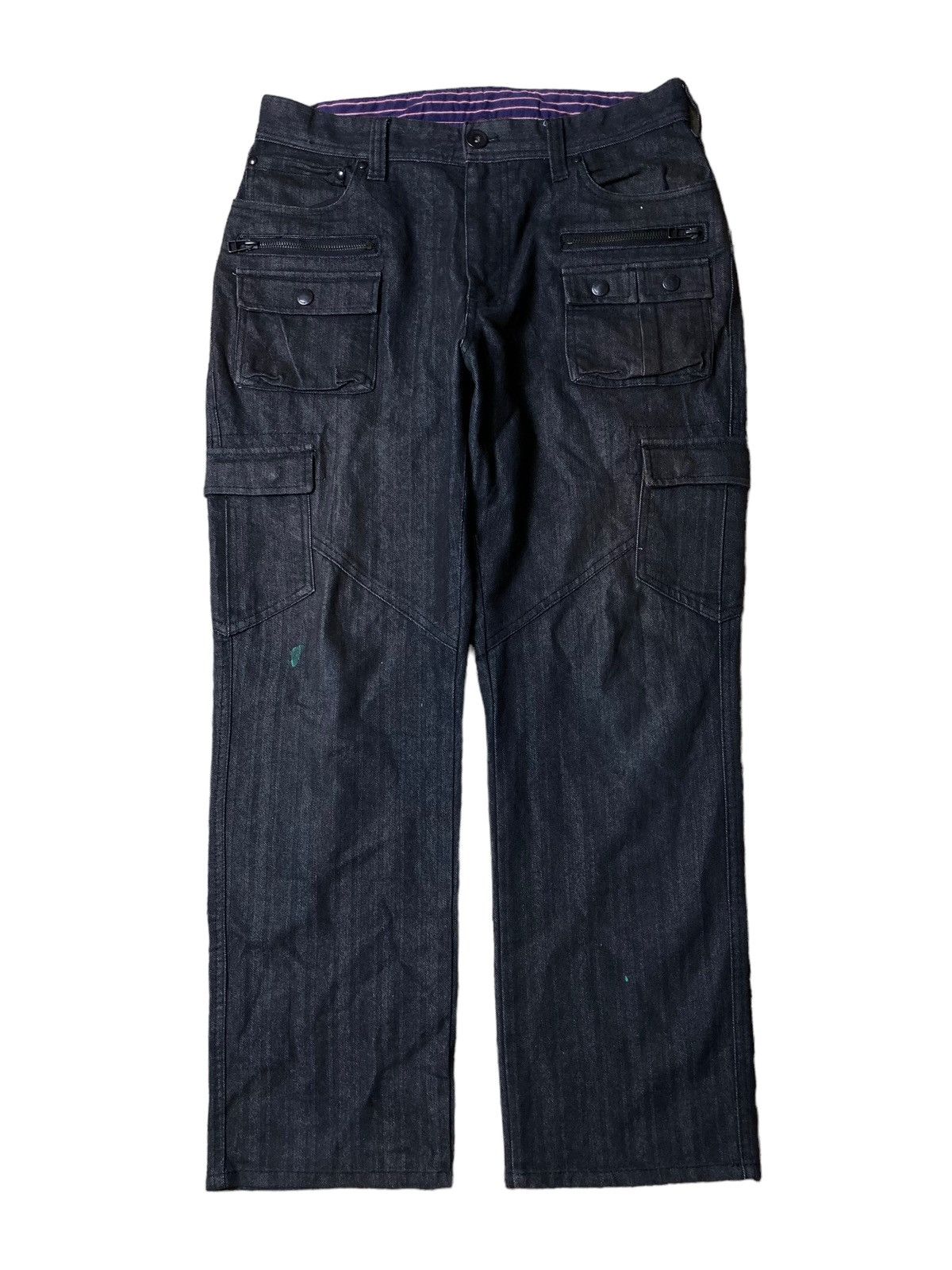 image of 2000S Mossimo Cargo Pants Multi Pocket & Zip in Black, Men's (Size 30)