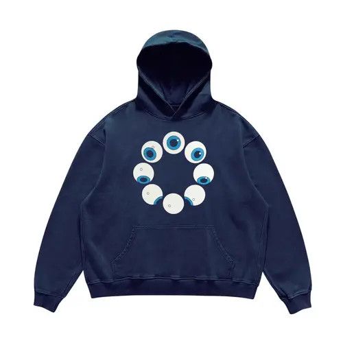 VIBE Hip Hop Street Eyeball Print XL Hooded Sweatshirt Size US XL / EU 56 / 4 - 2 Thumbnail