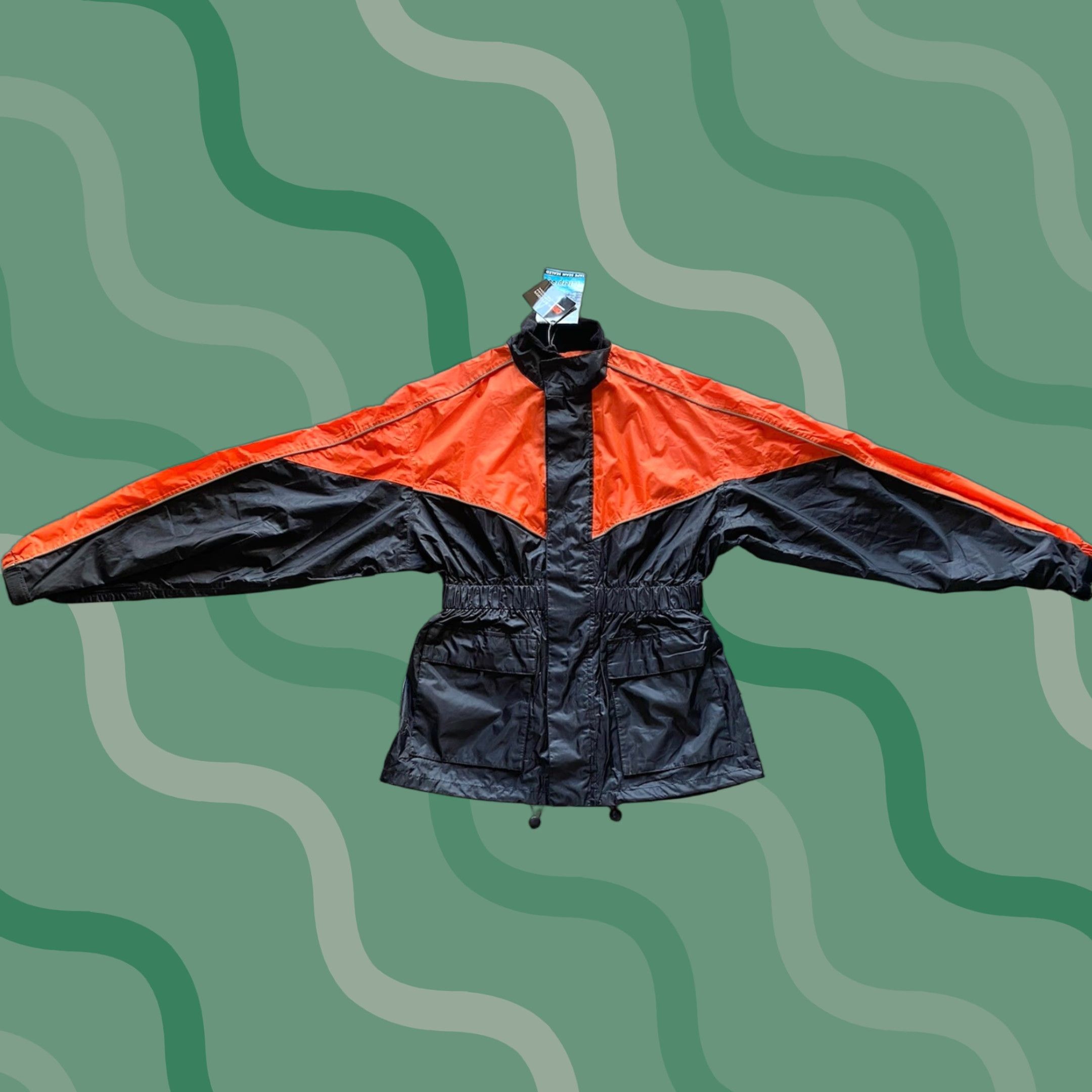 Vintage VINTAGE Jafrum MEDIUM Women's Reflective Waterproof Jacket Black/Orange NEW WITH TAGS Size M / US 6-8 / IT 42-44 - 1 Thumbnail