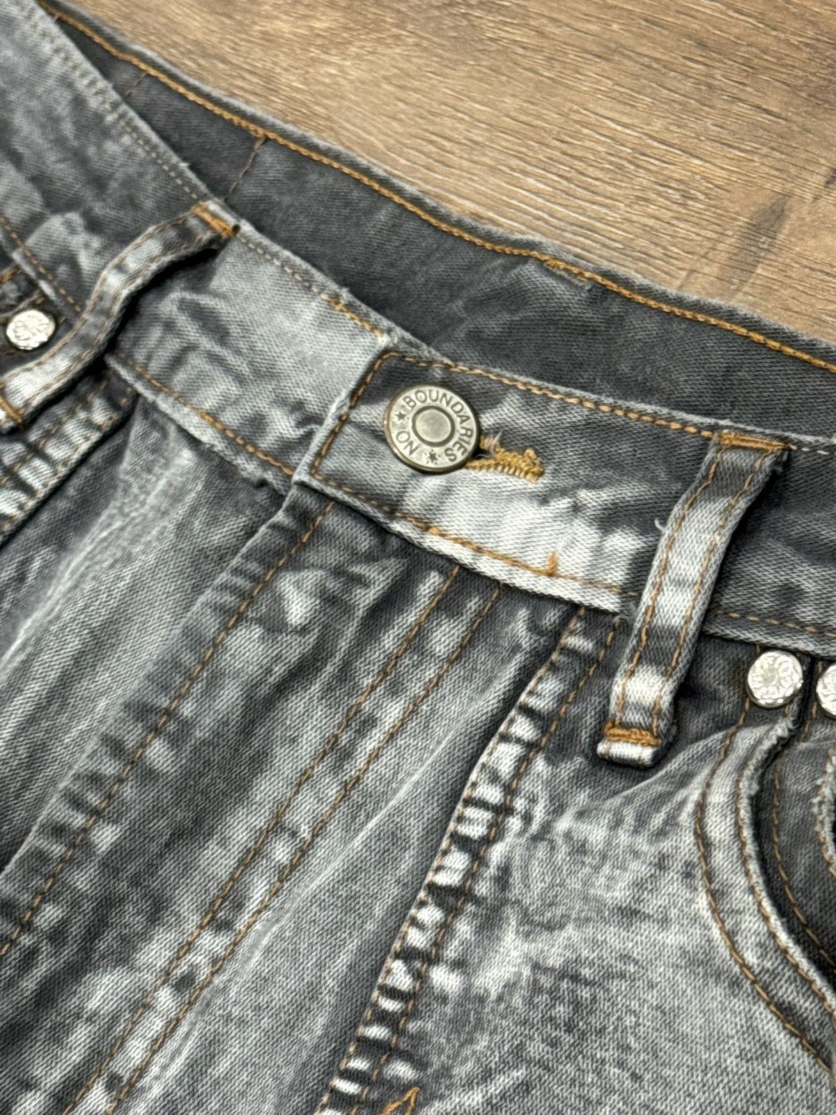 Japanese Brand Baggy Grey Reaper Textured Denim - Wide Leg Streetwear Jeans Size US 34 / EU 50 - 12 Thumbnail