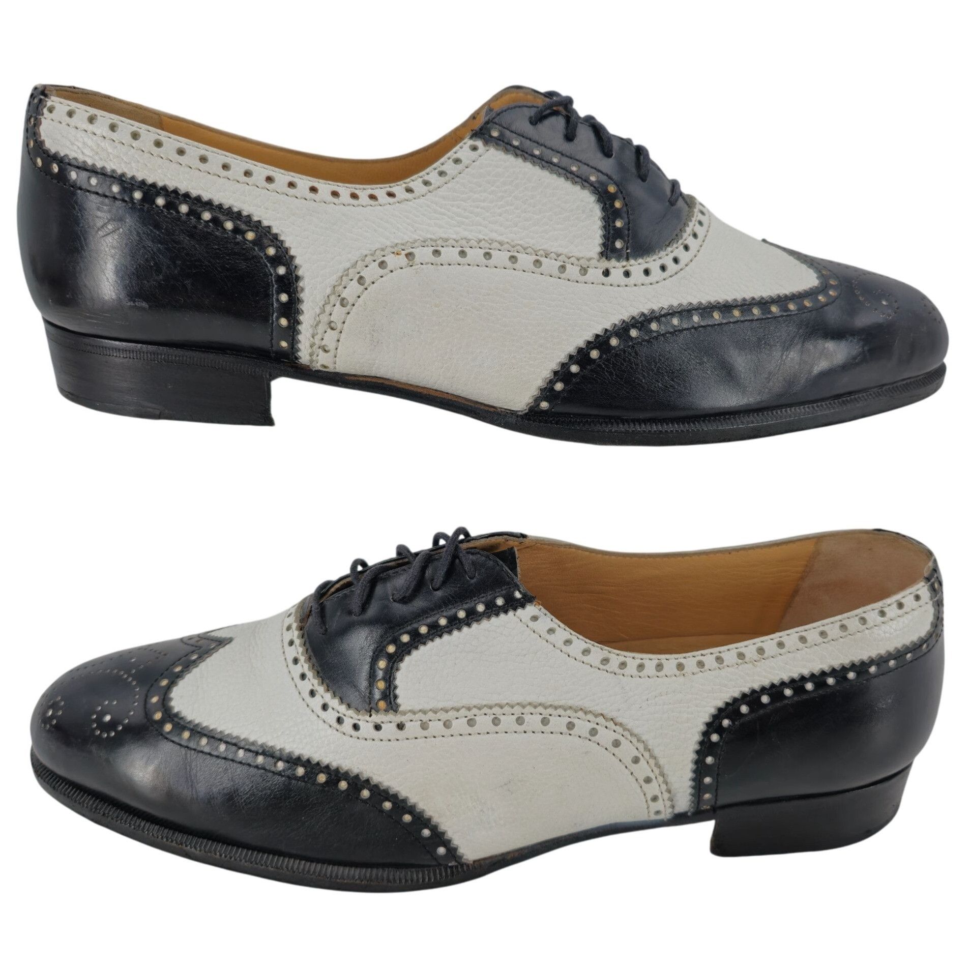 Cole Haan Vintage Bespoke Cole Haan Black White Leather Spectators 9.5 Size US 9.5 / EU 42-43 - 5 Thumbnail