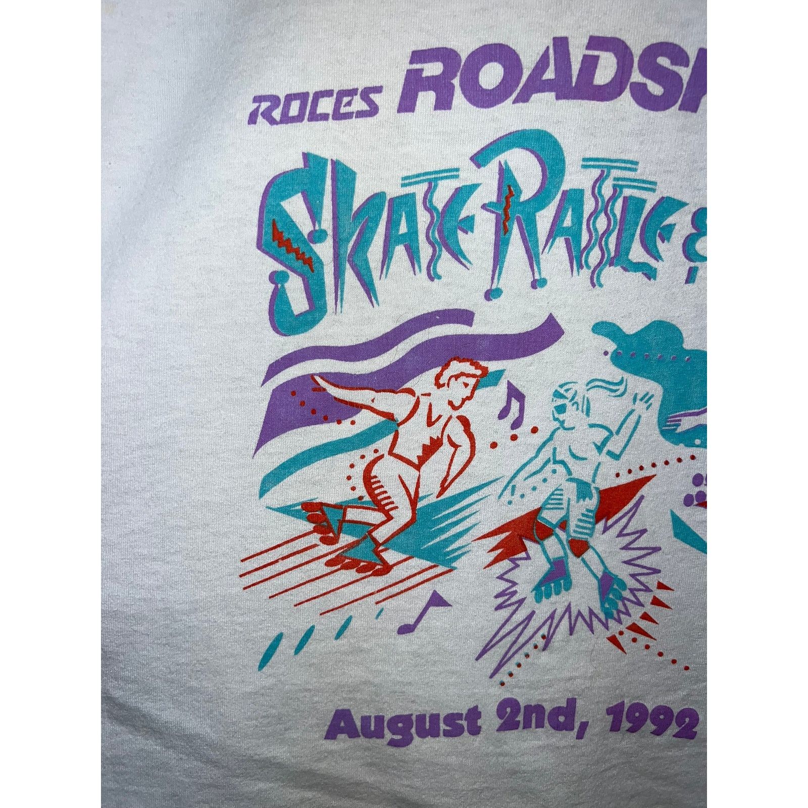 Vintage Vintage Skate Shirt Rattle & Roll Rollerskate White XL 90 Size US XL / EU 56 / 4 - 3 Thumbnail