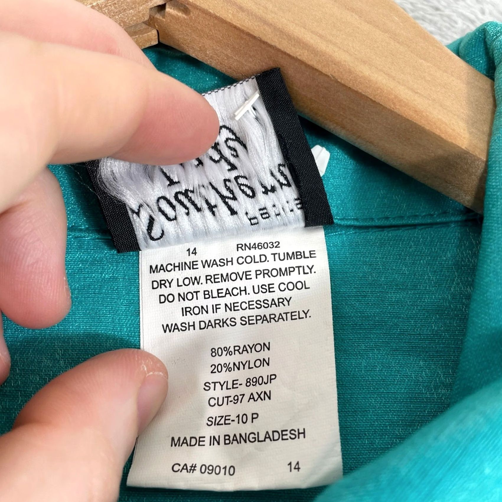 Vintage Southern Lady Jacket Womens 10P Teal Shimmer Utility Drawstring Roll Tab Coastal Retro Y2K Military Jacket Size L / US 10 / IT 46 - 5 Thumbnail