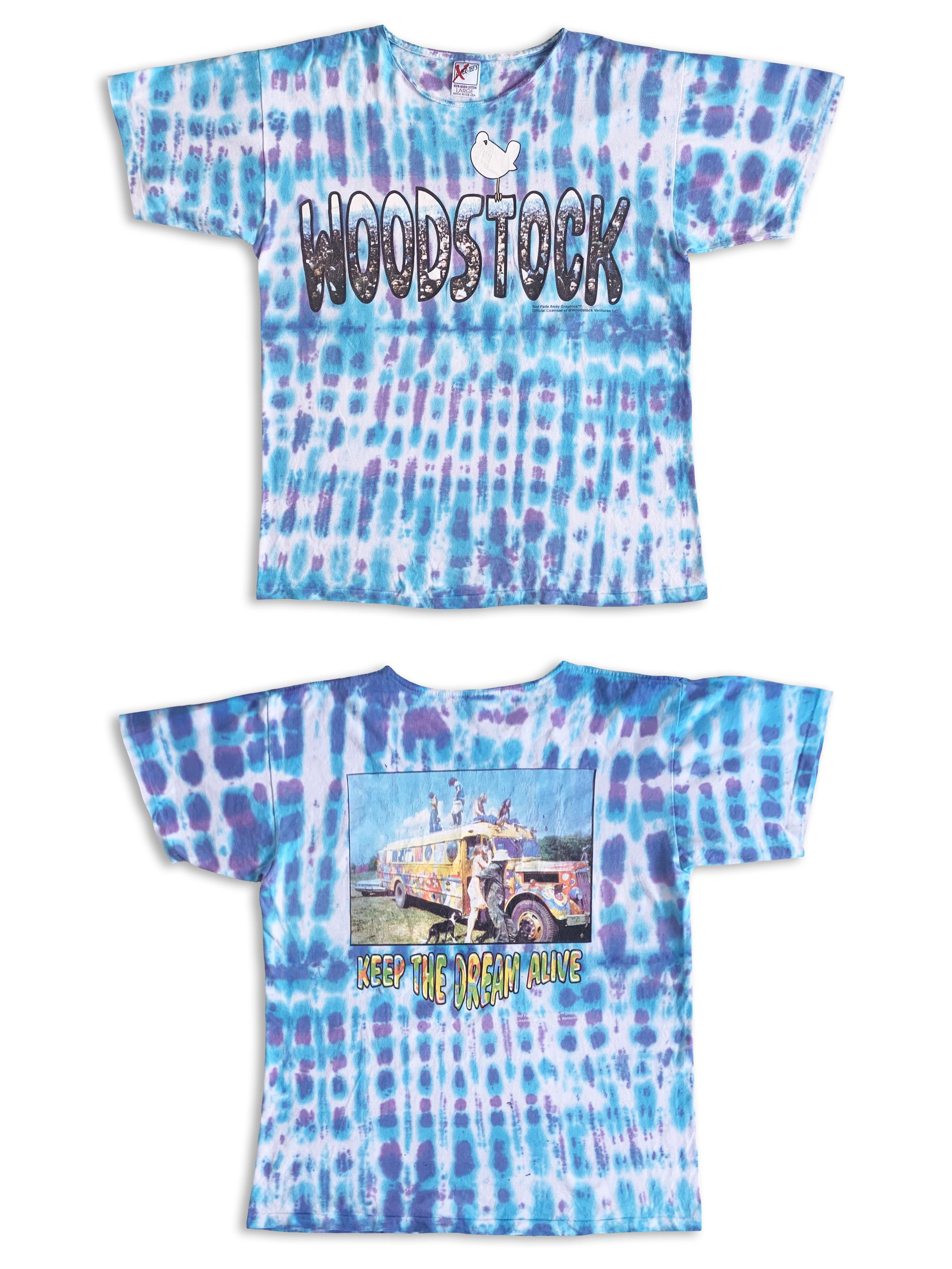 Vintage Vintage 90s WOODSTOCK T shirt Tie Dye Single Stitch Tee Size US L / EU 52-54 / 3 - 1 Thumbnail