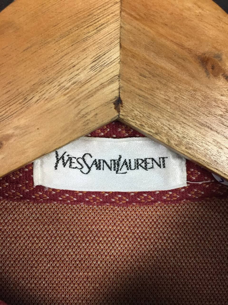Yves Saint Laurent Vtg YSL Yves Saint Laurent Patterned Longsleeve Polo Tee Size US L / EU 52-54 / 3 - 8 Thumbnail