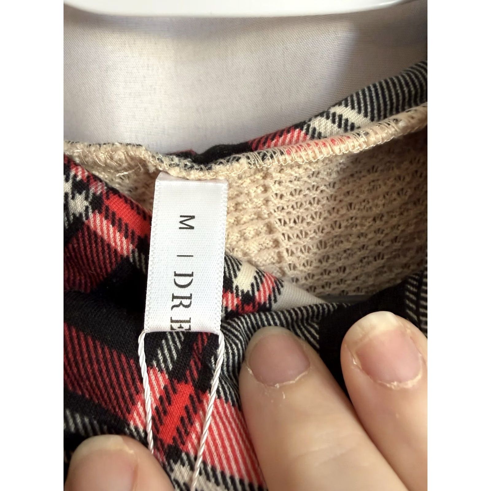 Vintage Cream Dressfo Womens 6 New With Tag Ivory Plaid Henley Long Sleeve Wool/ Cotton Blend Sweater pullover Preppy Academia Womens Size M / US 6-8 / IT 42-44 - 4 Thumbnail