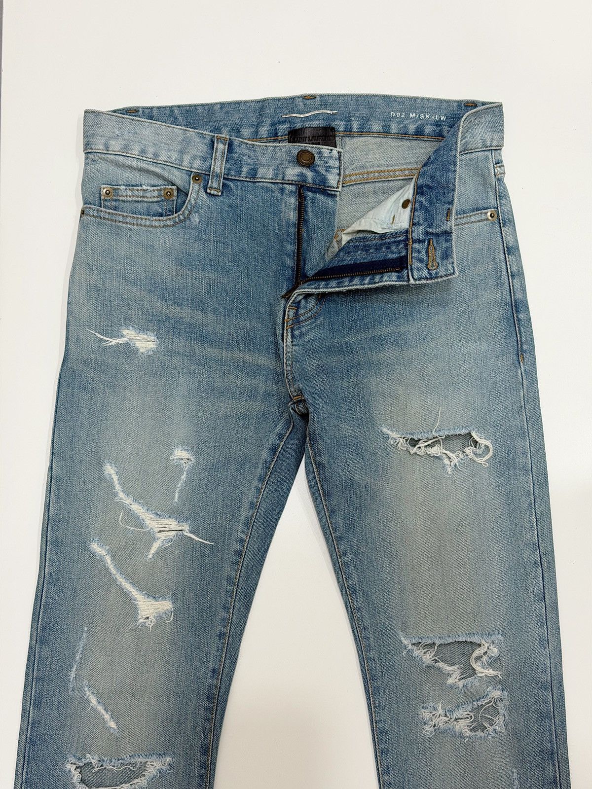 Saint Laurent Paris Hedi Slimane 2016 Crash Denim Jeans SAINT LAURENT Nettspend Size US 28 / EU 44 - 11 Thumbnail