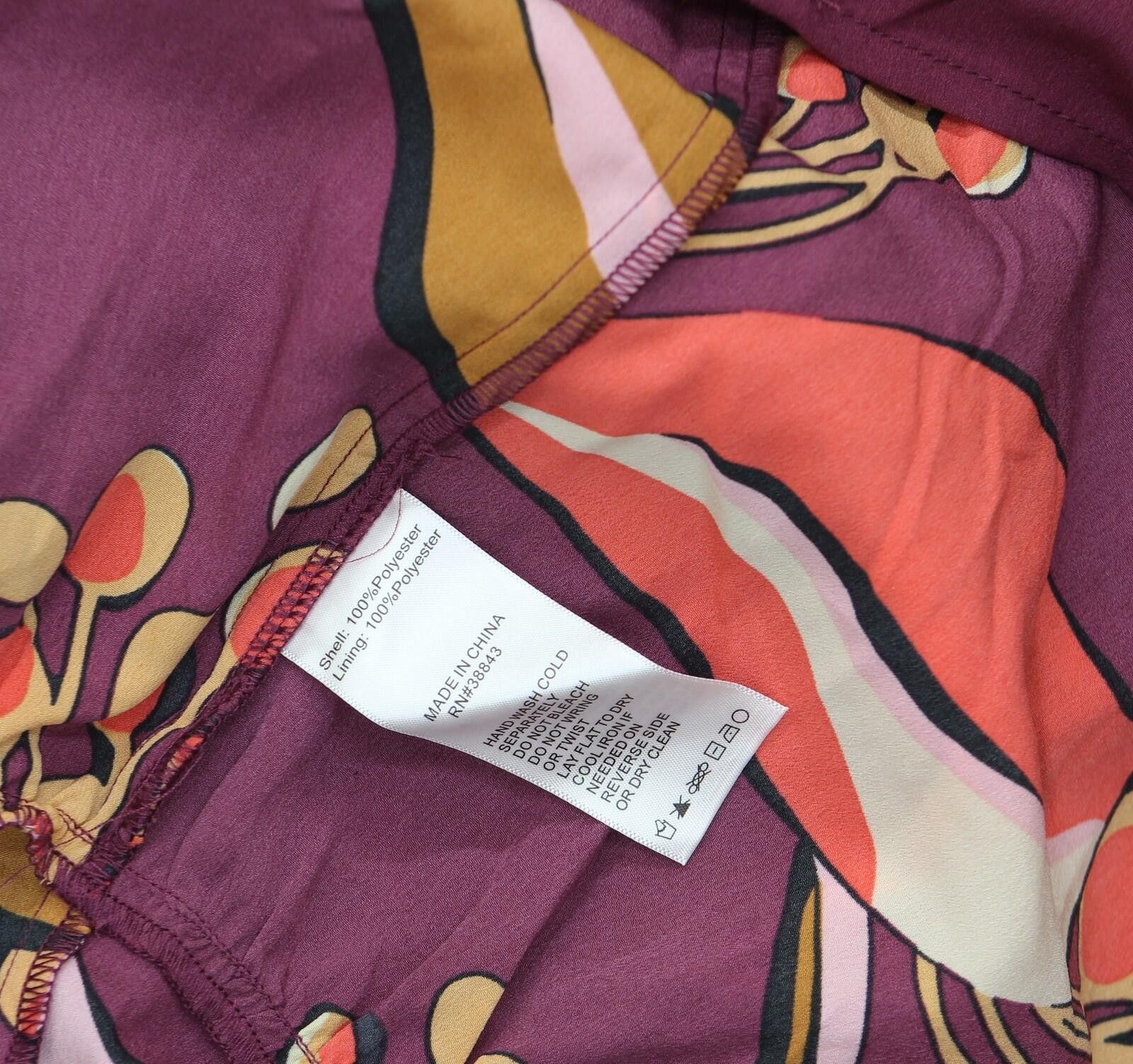 Other Nwt Sam Edelman Floral High-neck Dress Wine Multi Red 4 Size S / US 4 / IT 40 - 5 Thumbnail