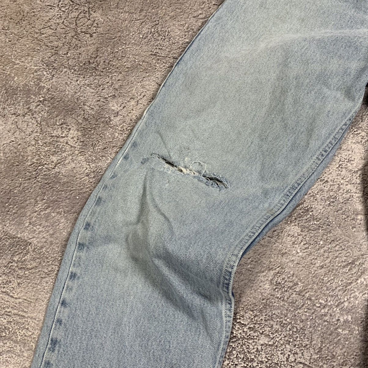 Vintage Vintage 90s Distressed Flared Jeans Grunge Baggy Y2K Logo 30 Size US 30 / EU 46 - 4 Thumbnail