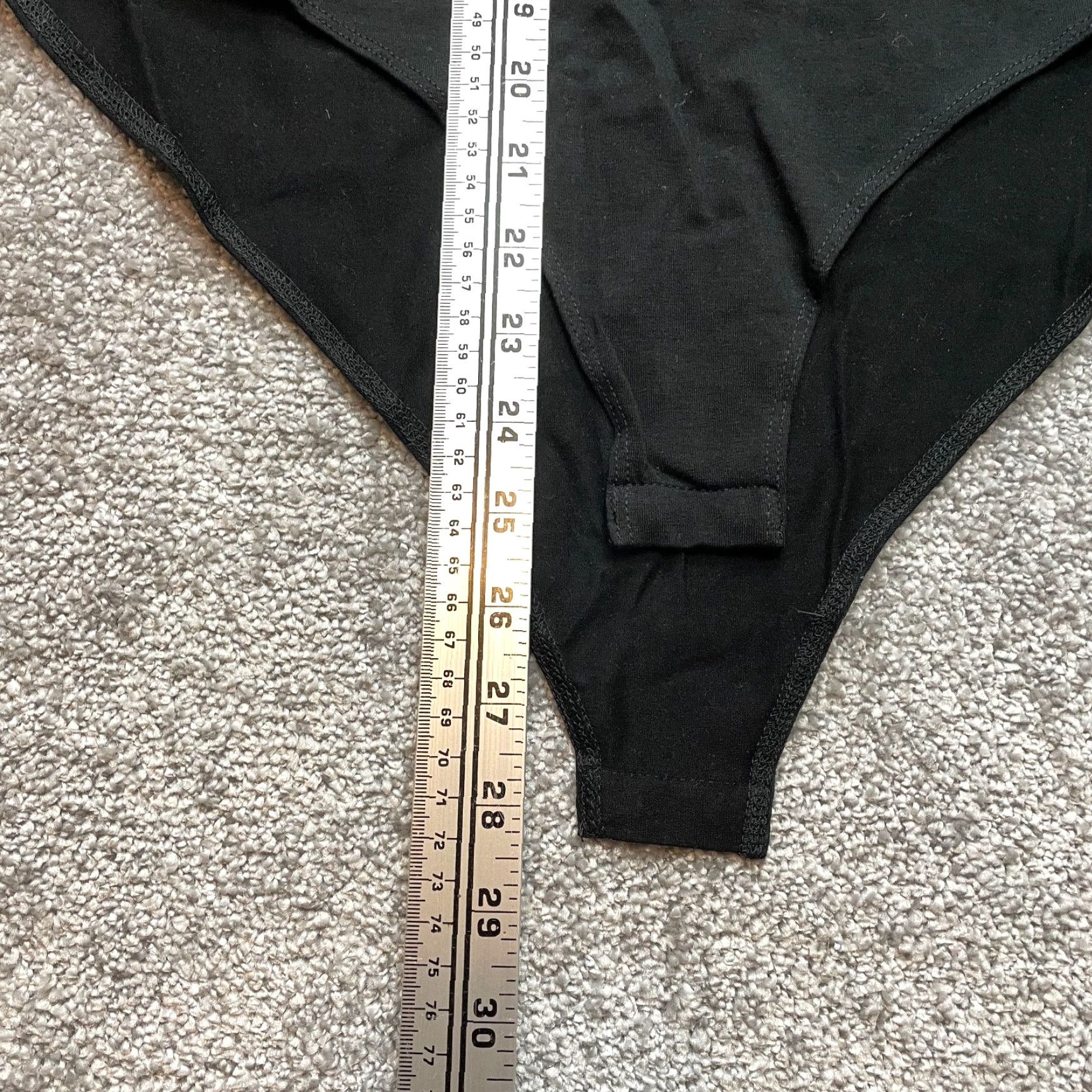 Vintage Mangopop Bodysuit Womens XL Black Long Sleeve Snap Button One Piece Soft New NWT Size XL / US 12-14 / IT 48-50 - 4 Thumbnail