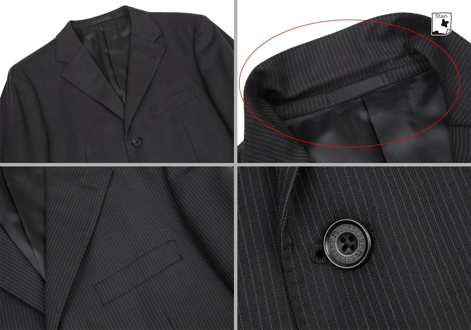 Burberry Wool Pinstripe Suit Set Up in Black, Size 42L Size US XS / EU 42 / 0 - 3 Thumbnail