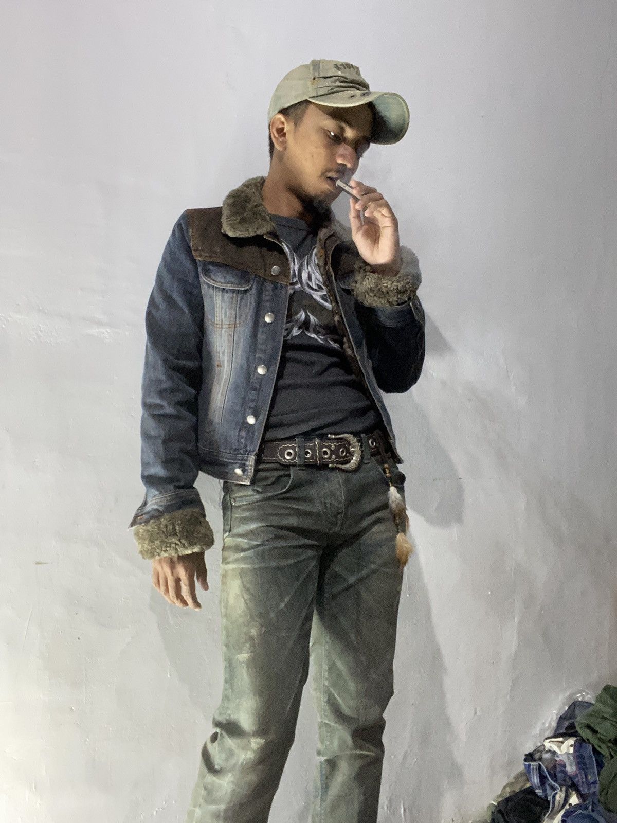 14th Addiction × KMRii × Yasuyuki Ishii Vintage tomboy faux fur double layers denim jacket Size US S / EU 44-46 / 1 - 8 Thumbnail