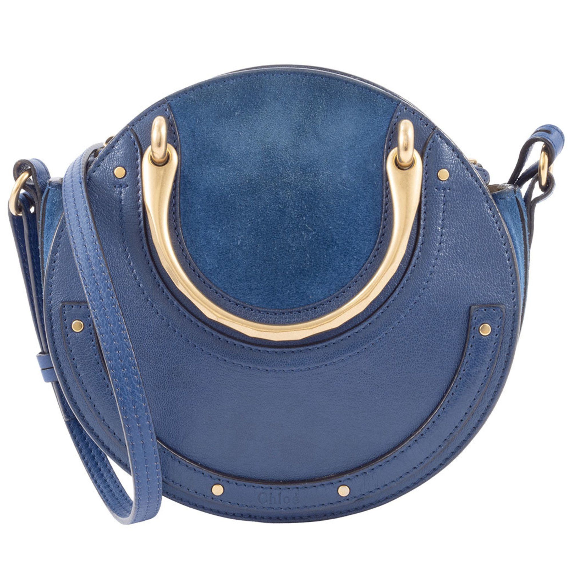 Chloé Chloe Pixie Handbag 3S1331 Leather | Suede Blue Women's Mini Shoulder Bag