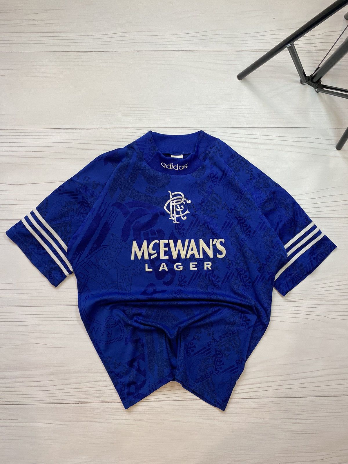 Adidas × Vintage Vintage Adidas Rangers 1994 1996 Home Soccer Shirt Football Size US L / EU 52-54 / 3 - 1 Thumbnail