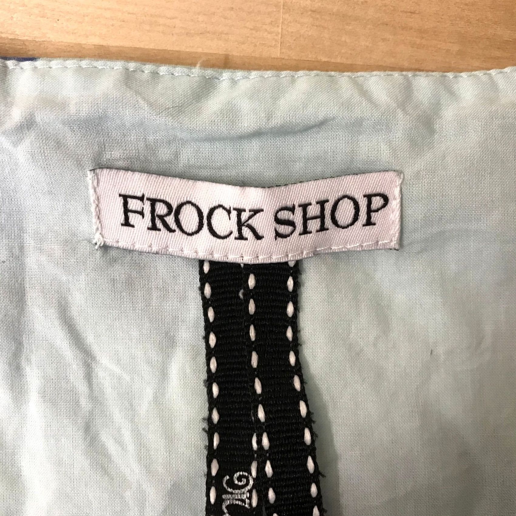 Vintage Frock Shop Fit and Flare Dress Blue Pink Roses Black Ribbon Waist Medium Size M / US 6-8 / IT 42-44 - 7 Thumbnail