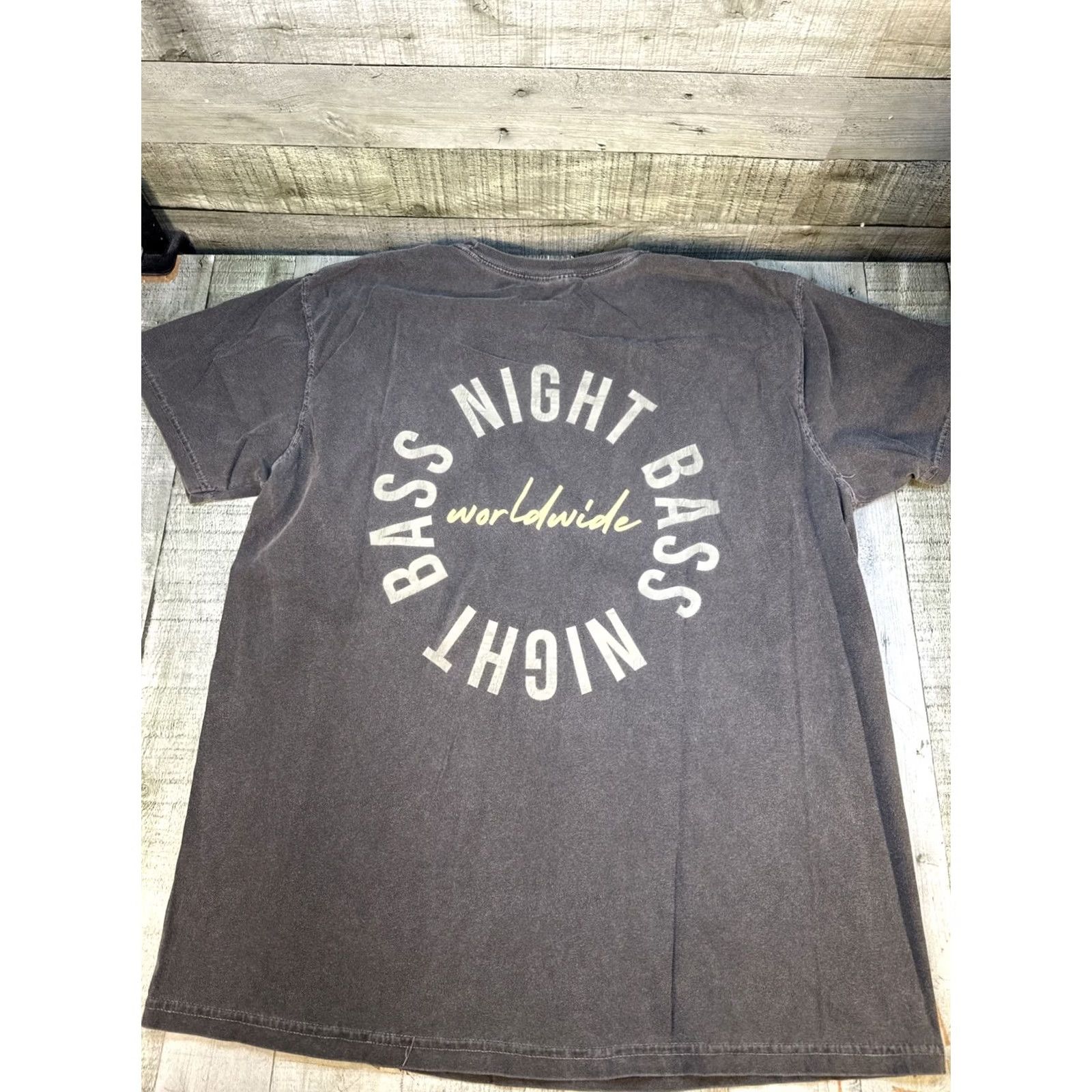 Vintage Night Bass Grey T-Shirt Large Graphic EDM Festival Tee Mens L Gray Moon Size US L / EU 52-54 / 3 - 4 Thumbnail