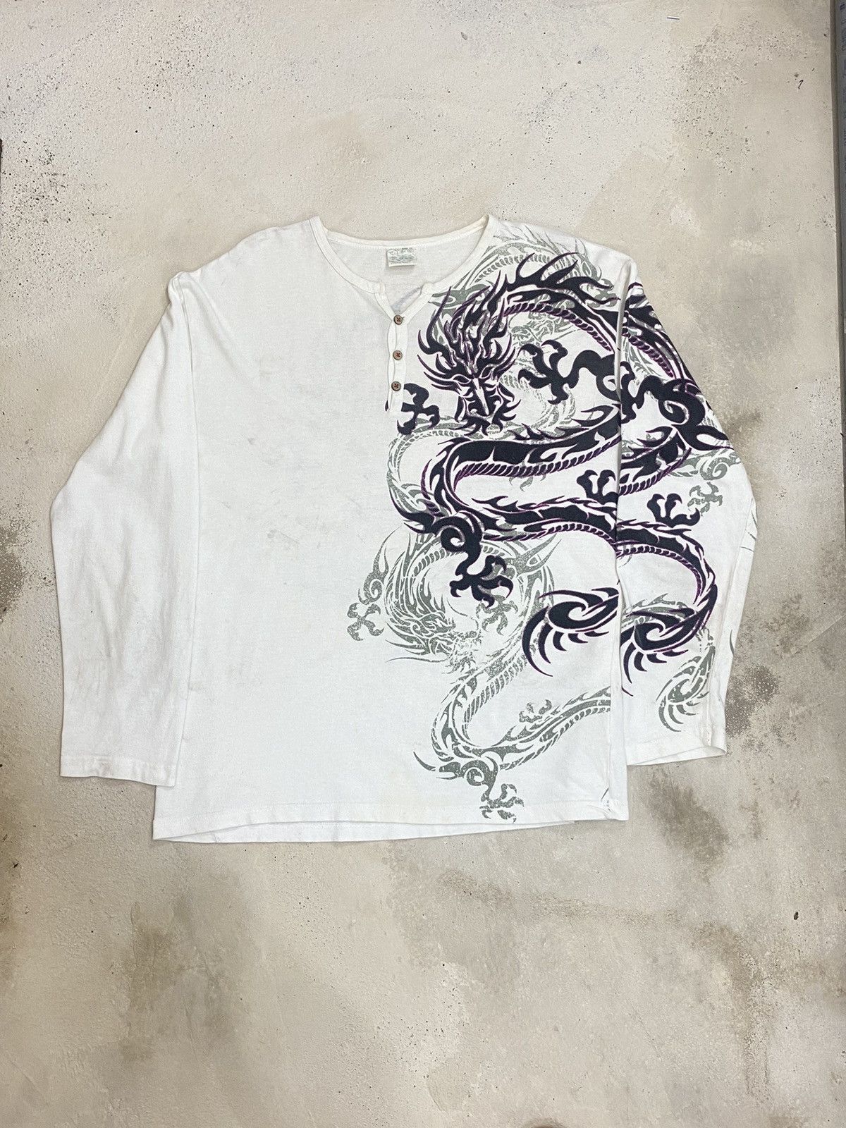 Bullet Noise × If Six Was Nine × Japanese Brand Vintage Og Japanese Fighter Dragon 🐉 Button Long Sleeve Size US L / EU 52-54 / 3 - 2 Thumbnail