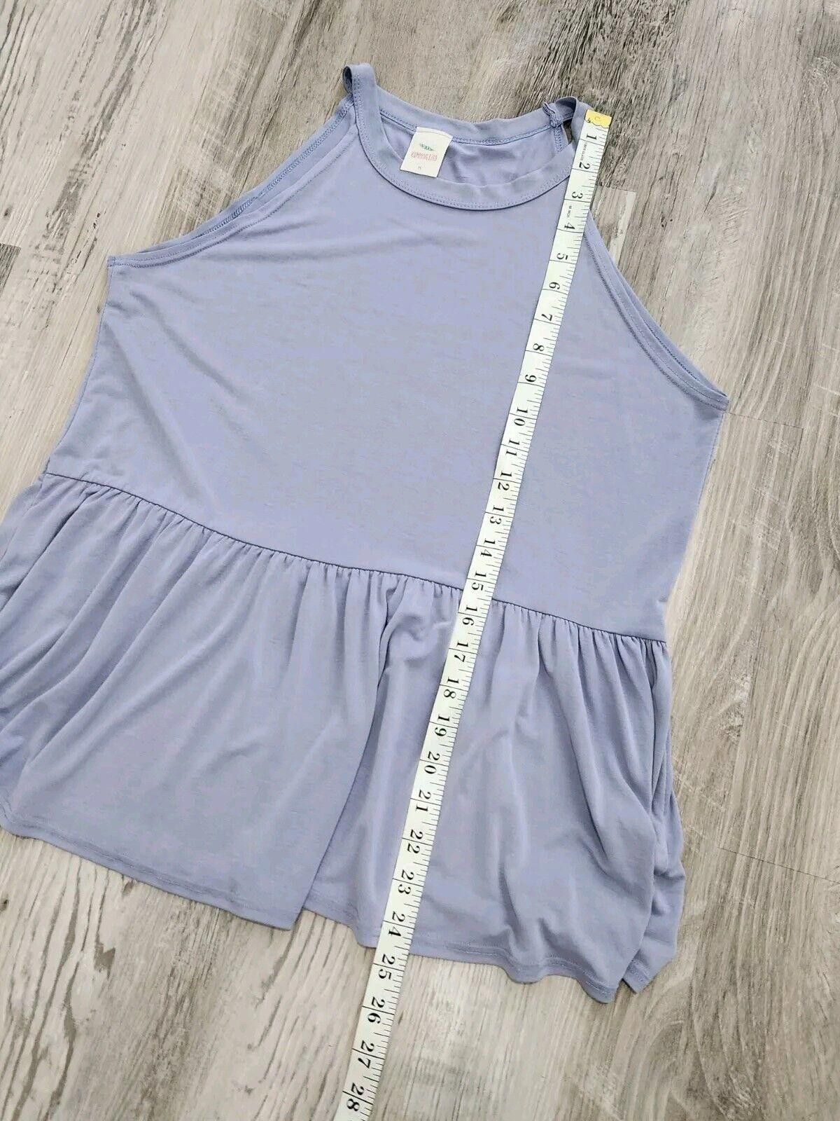 Designer Hummingbird Tank Top Medium High Neck Peplum Lavender Size M / US 6-8 / IT 42-44 - 5 Thumbnail