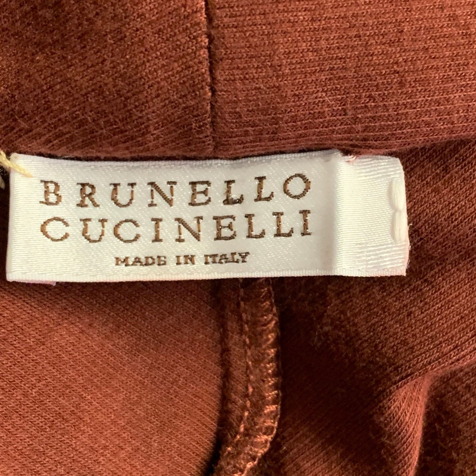 Brunello Cucinelli BRUNELLO CUCINELLI Red Burgundy Cotton Cowl Neck Pullover Size L / US 10 / IT 46 - 4 Thumbnail