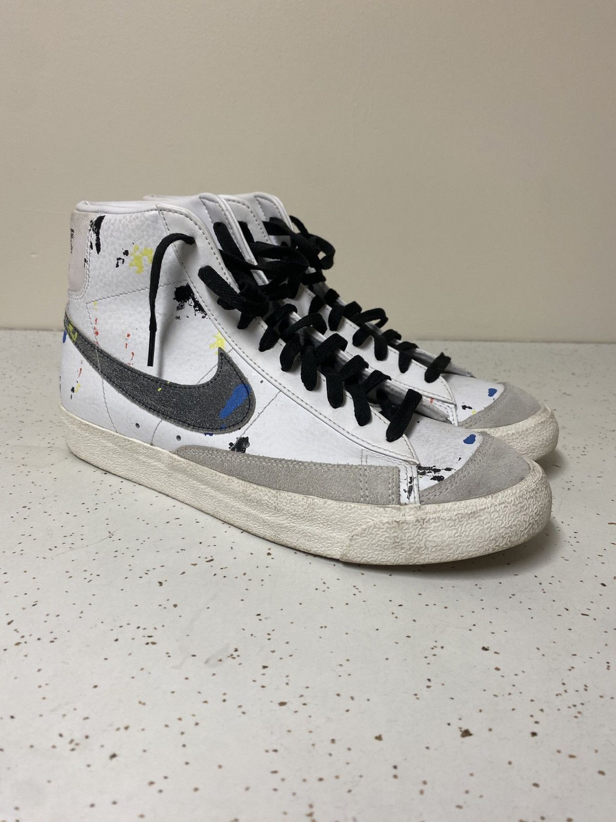 Nike Nike ‘77 Blazer Mid White Paint Splatter Sneakers Shoes Y2K Size US 10 / EU 43 - 2 Thumbnail